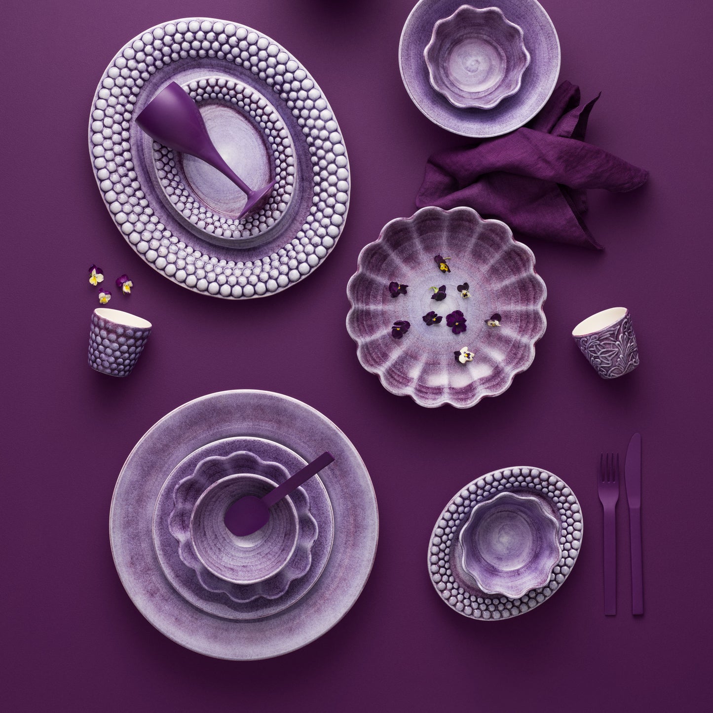 Bubbles Plate 20 x 16 cm Purple