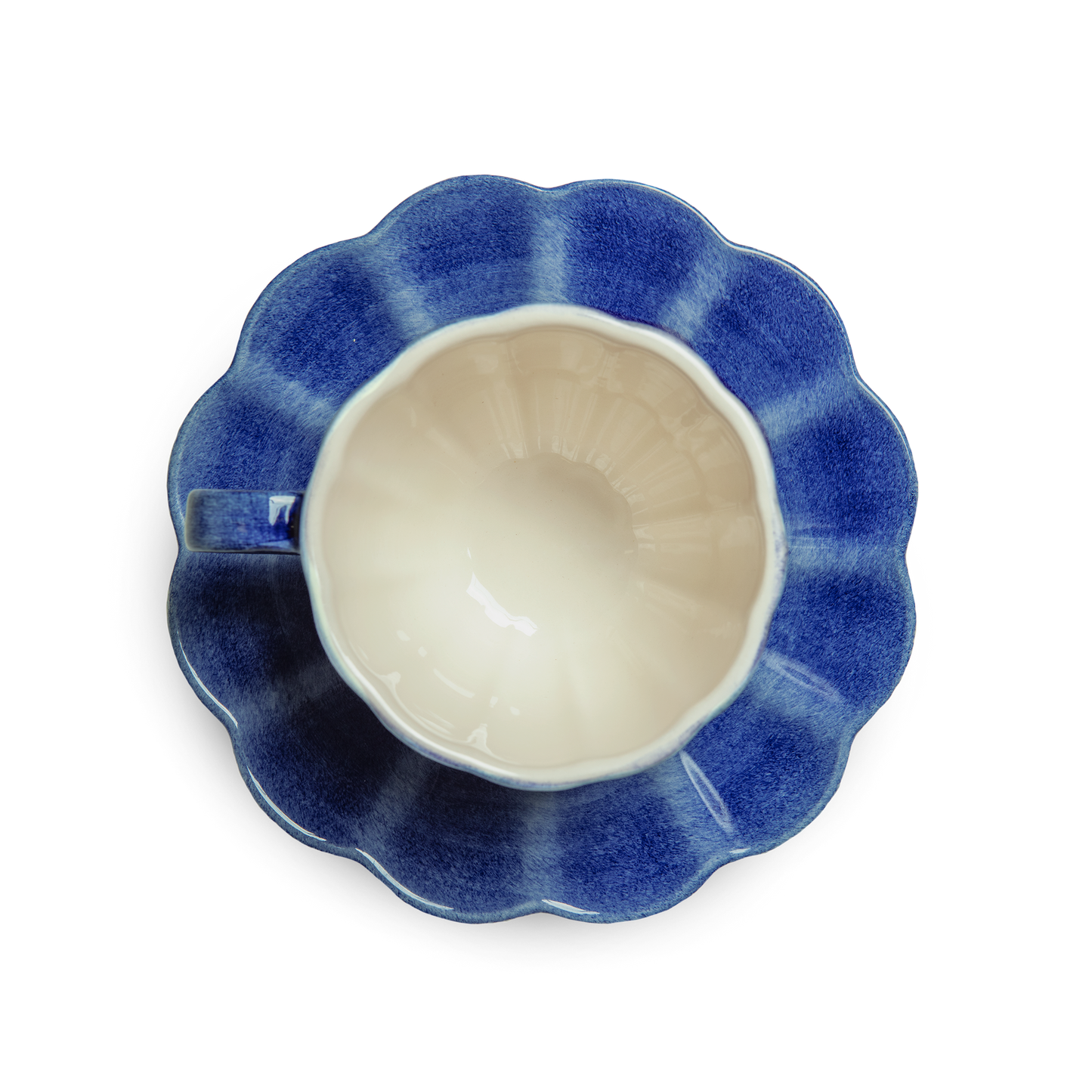 Oyster Cup and Saucer 25 cl Blue