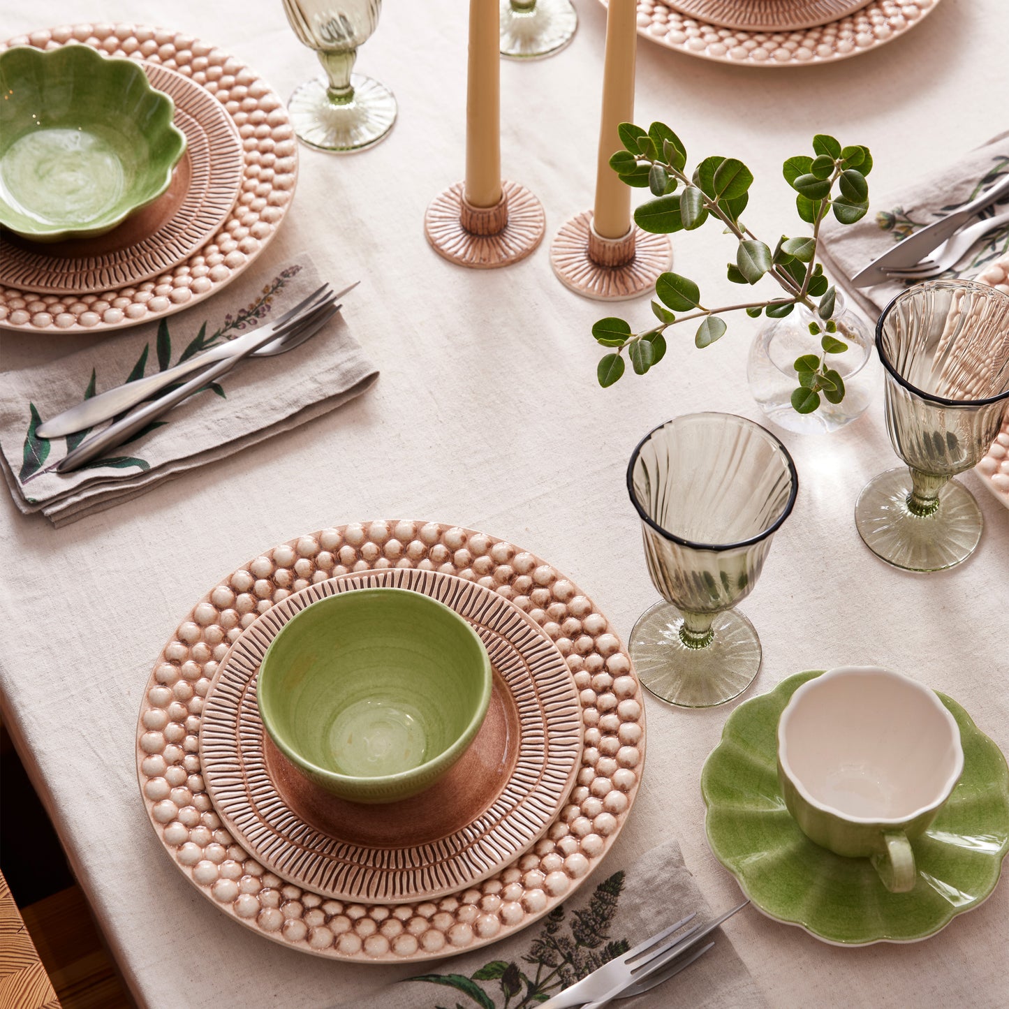 Oyster Cup and Saucer 25 cl Green