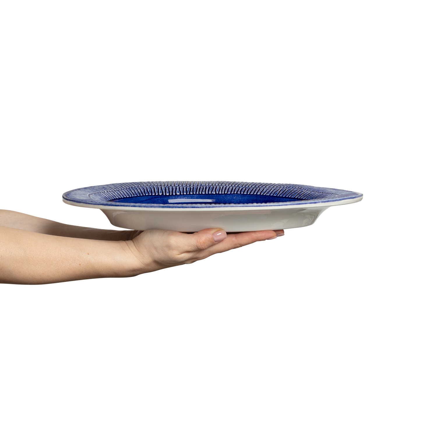 Stripes Platter 35 x 30 cm Blue