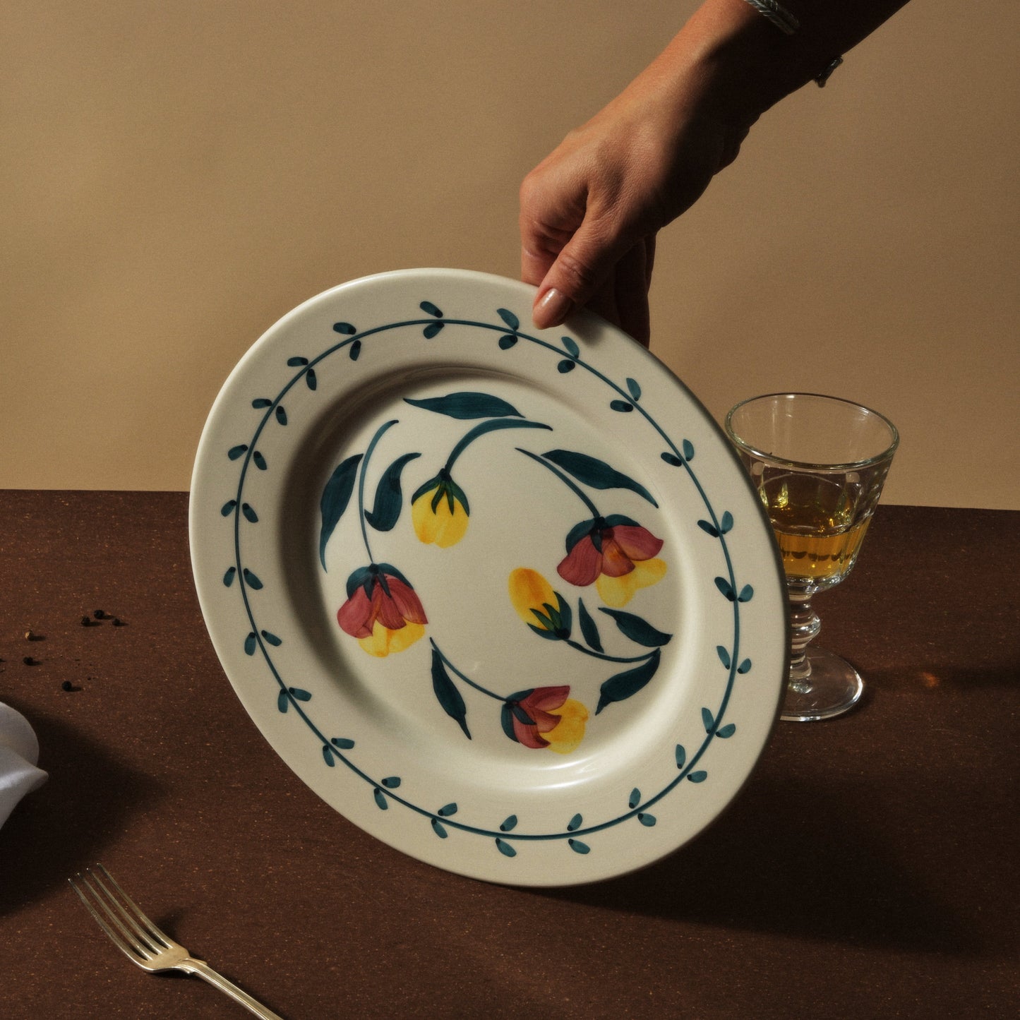 Flowers Plate 28 cm Tulips
