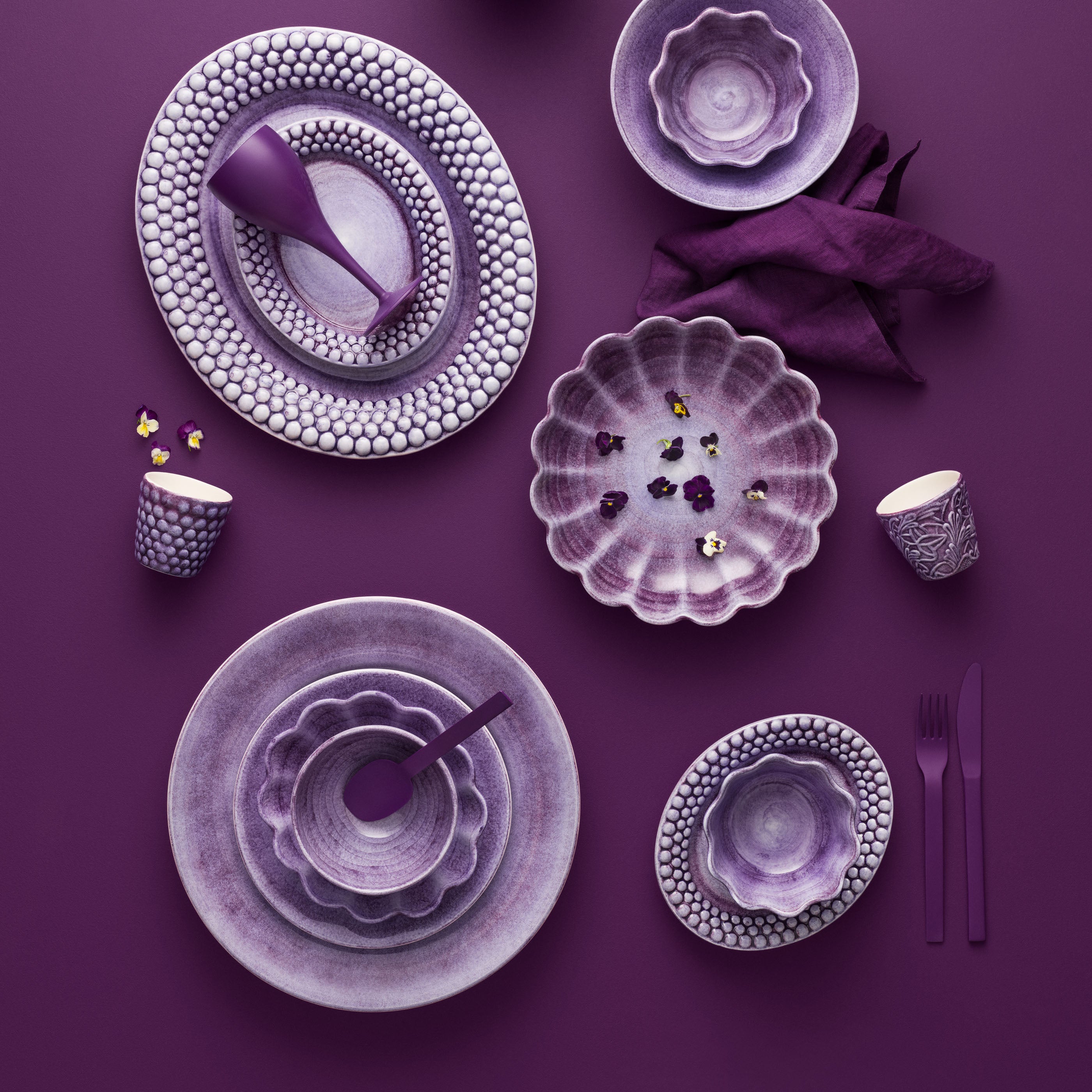 Bubbles Plate 20 x 16 cm Purple