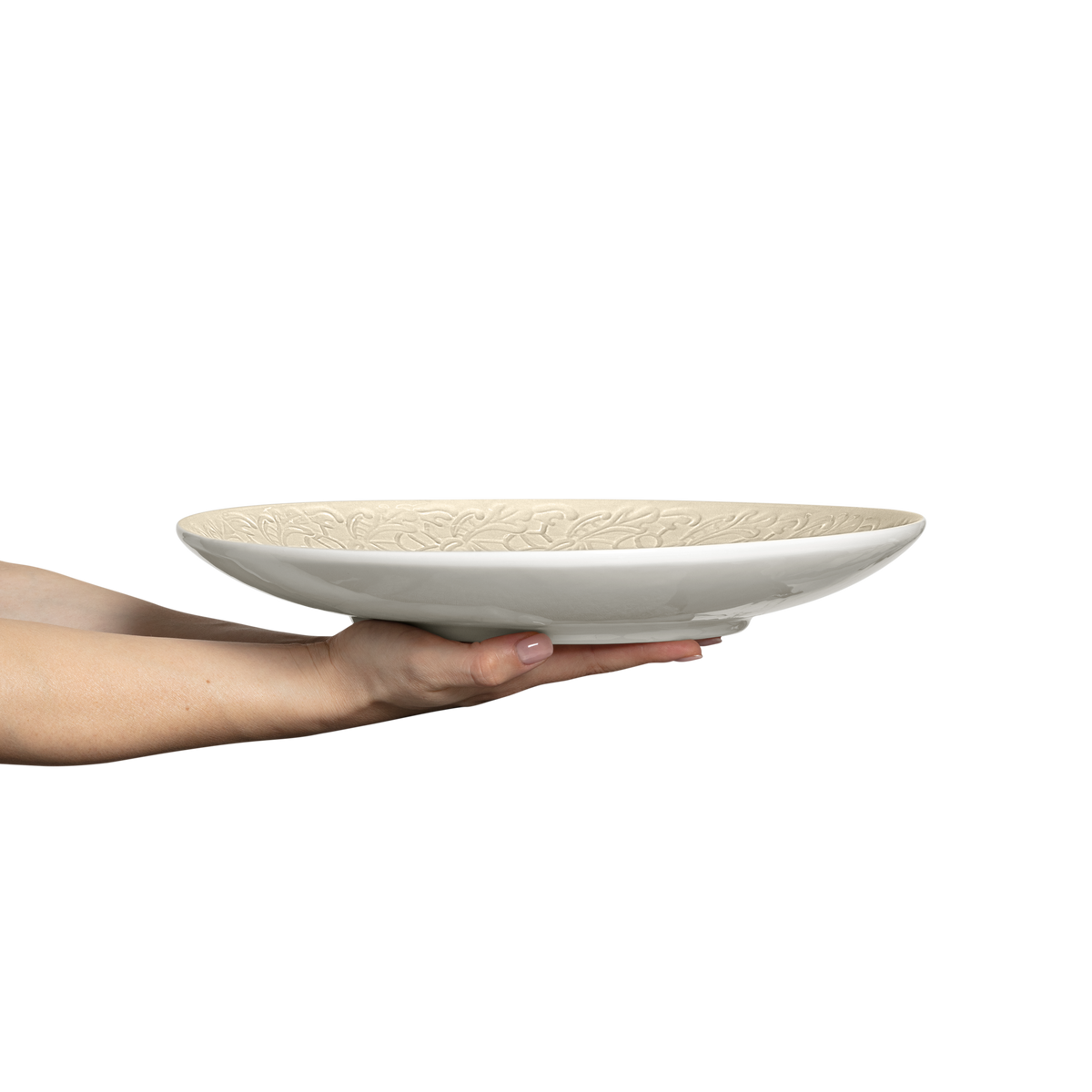 Spetsfat 34 cm Sand
