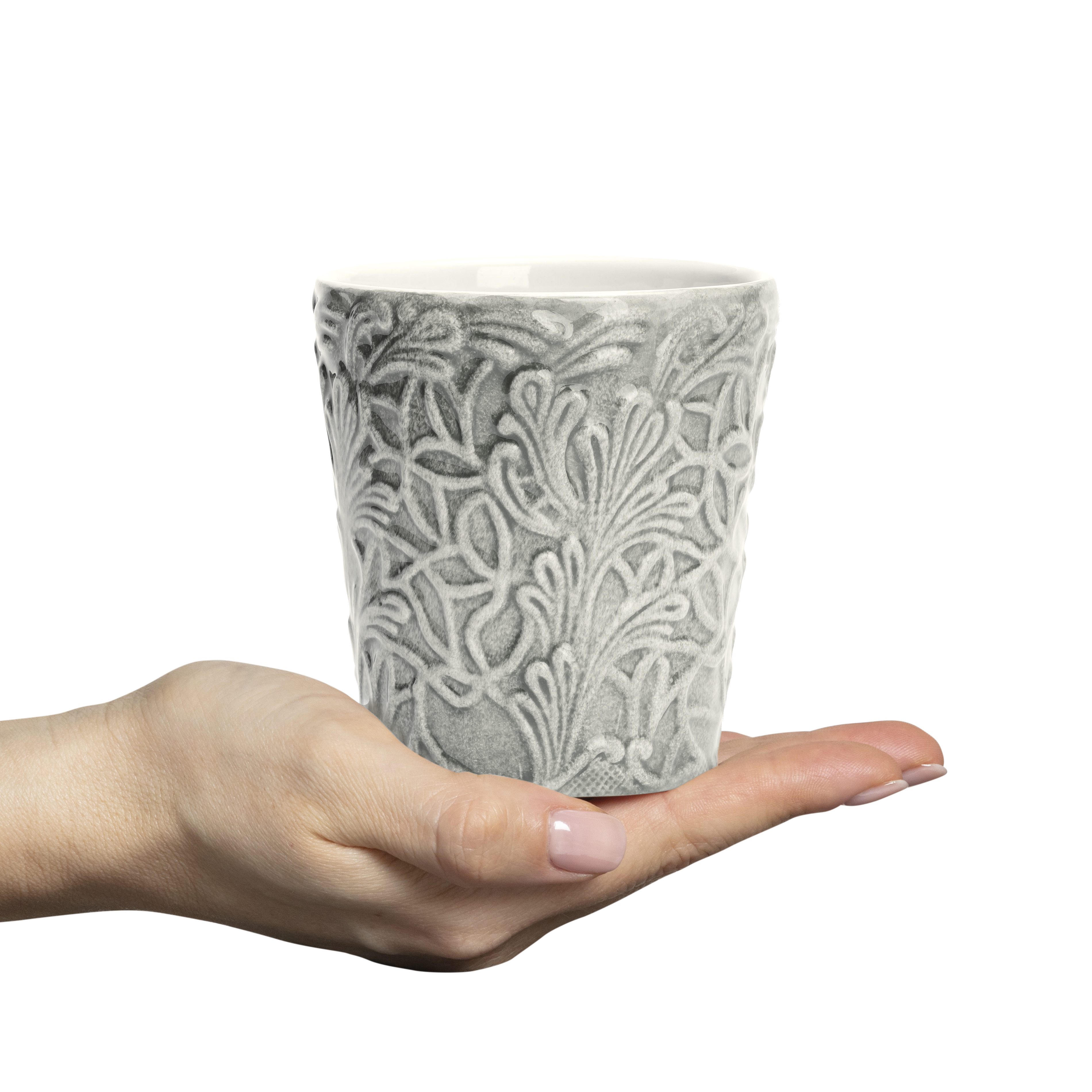 Lace Mug 30 cl Grey