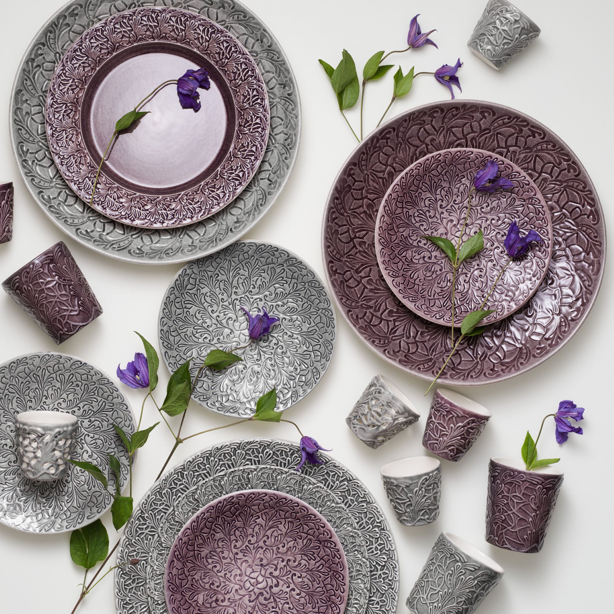 Lace Mug 30 cl Plum