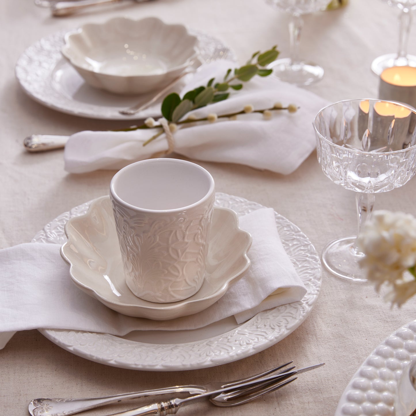 Lace Mug 30 cl White