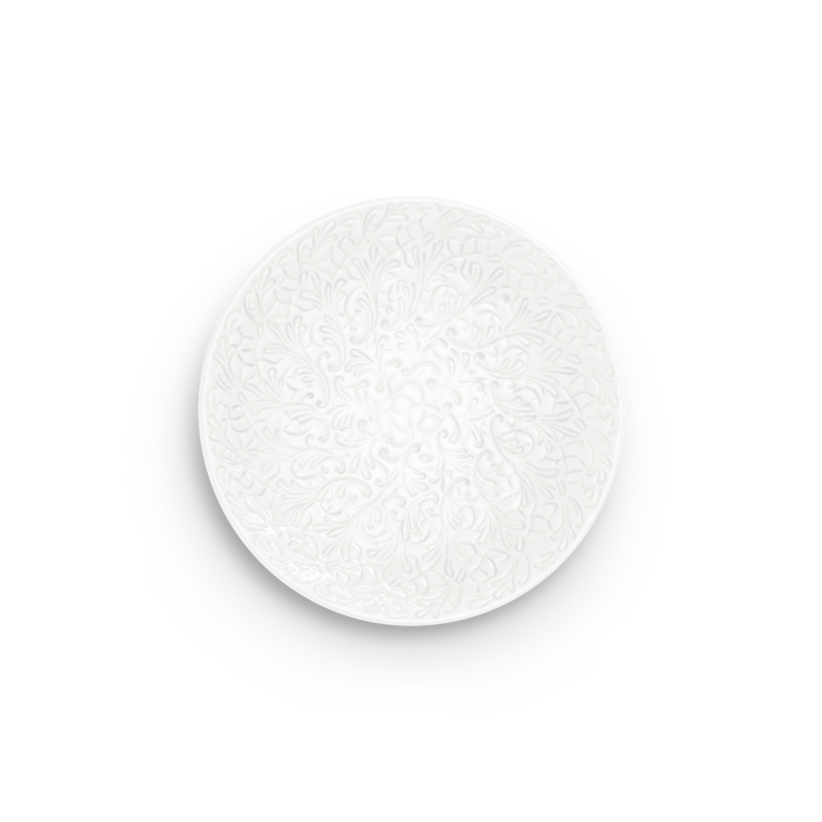 Round white object on a white background