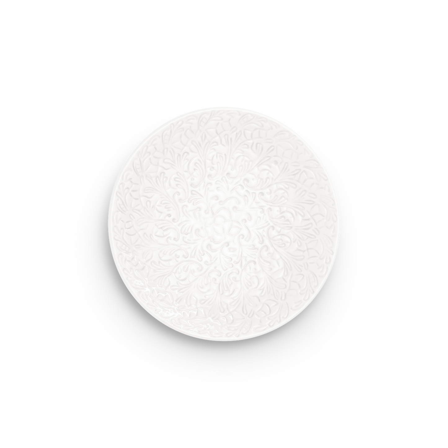 Round white object on a white background
