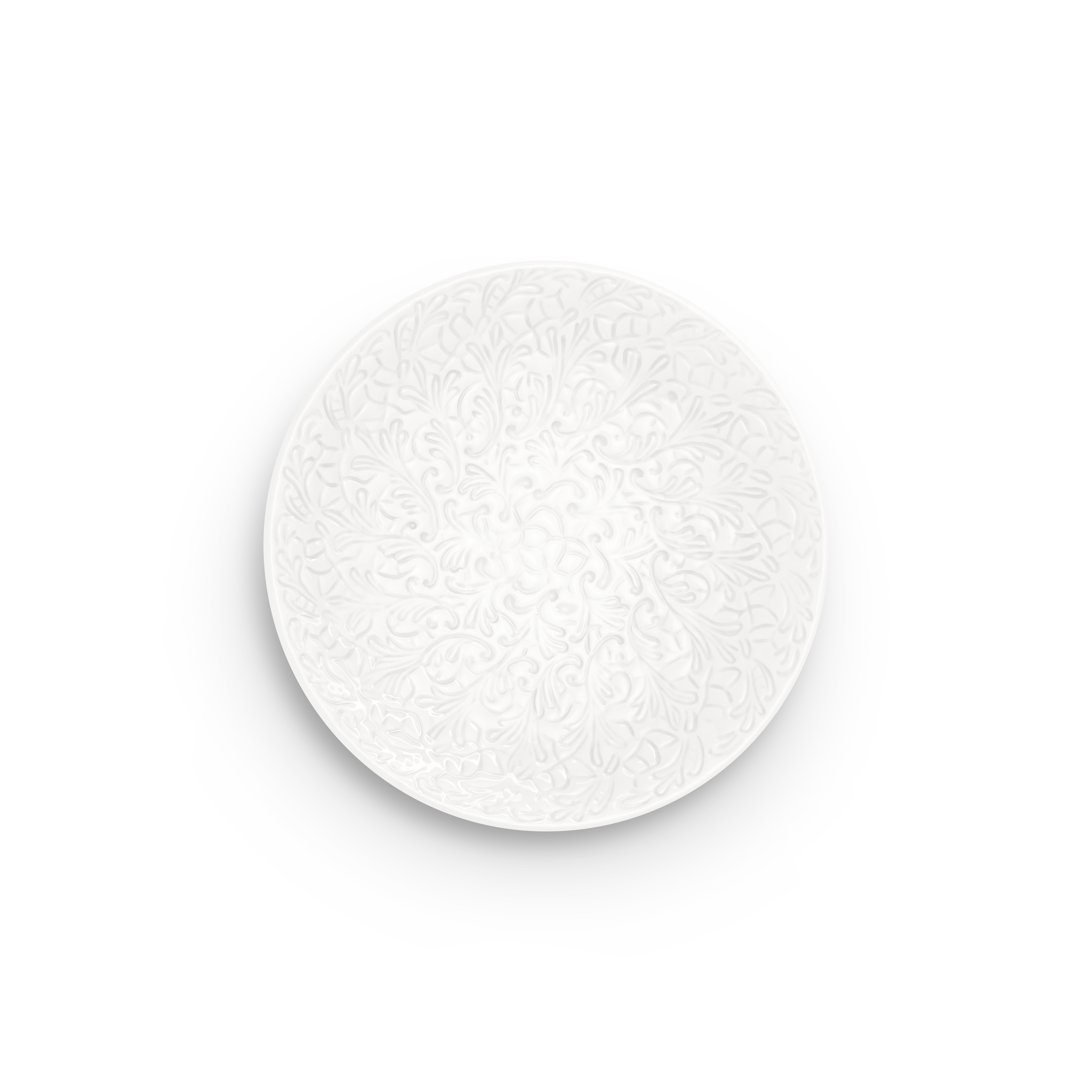 Round white object on a white background