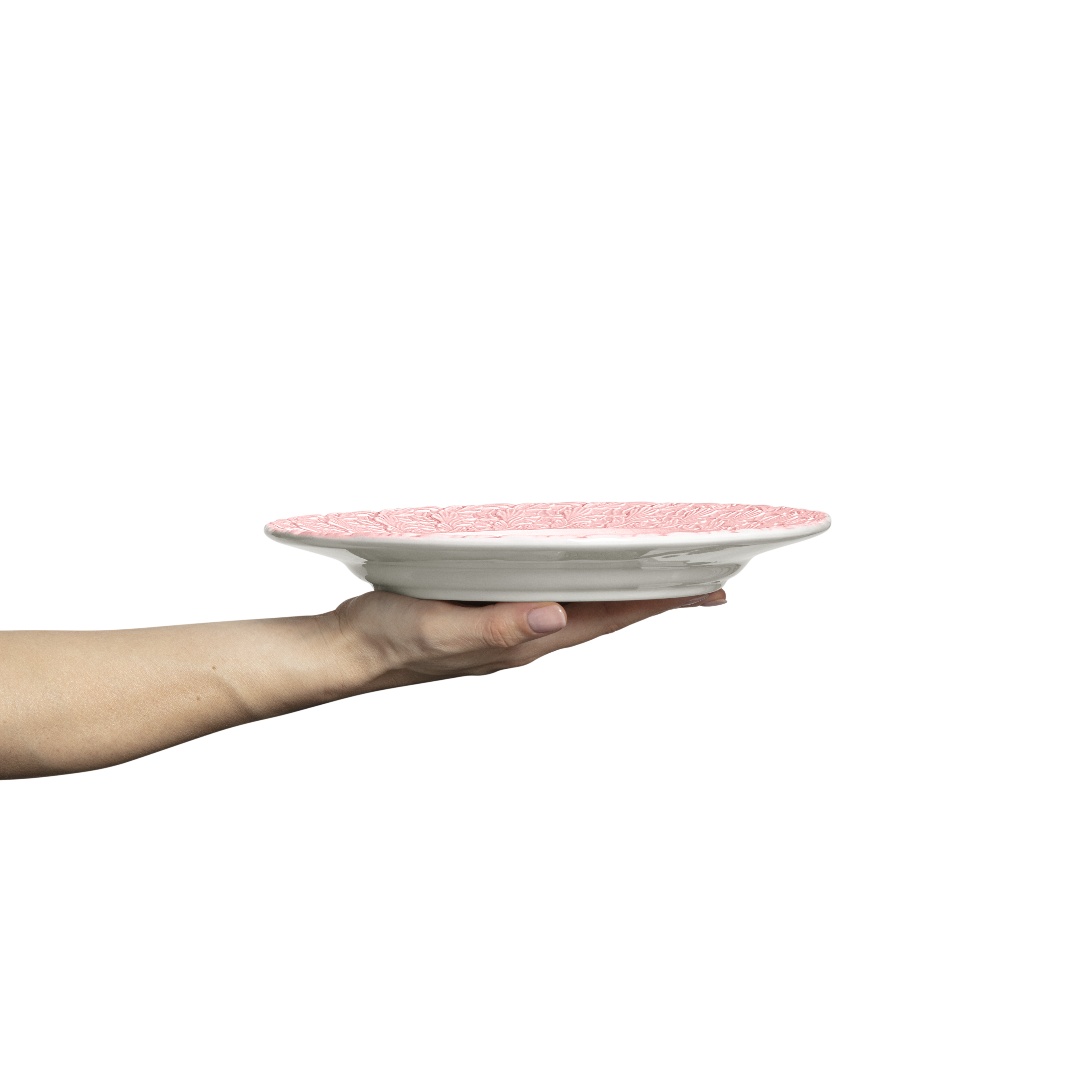 Lace Plate 25 cm Light Pink