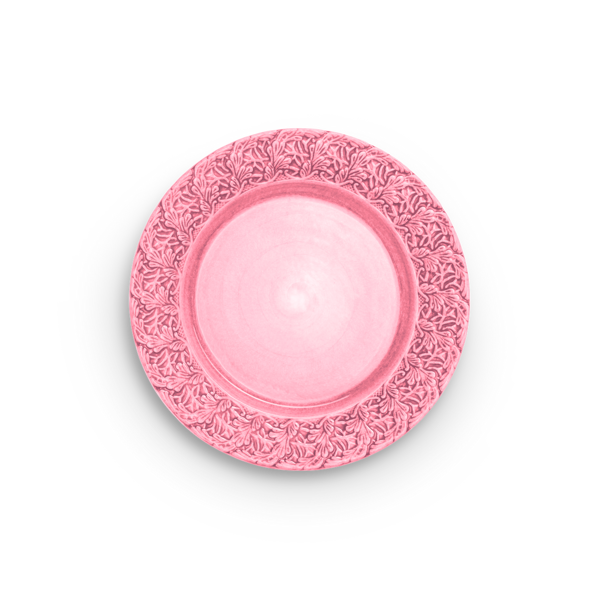 Pink decorative plate on a white background