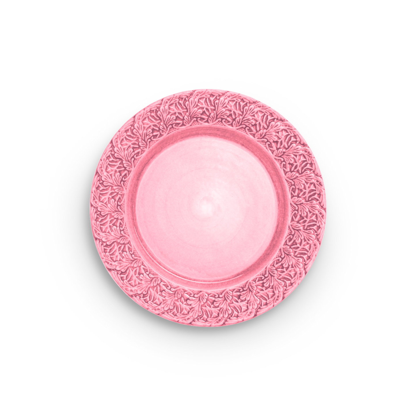Pink decorative plate on a white background