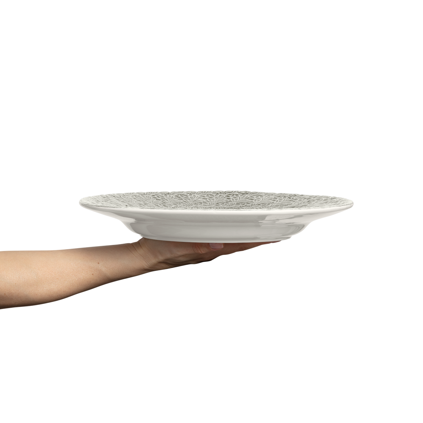 Lace Plate 32 cm Grey