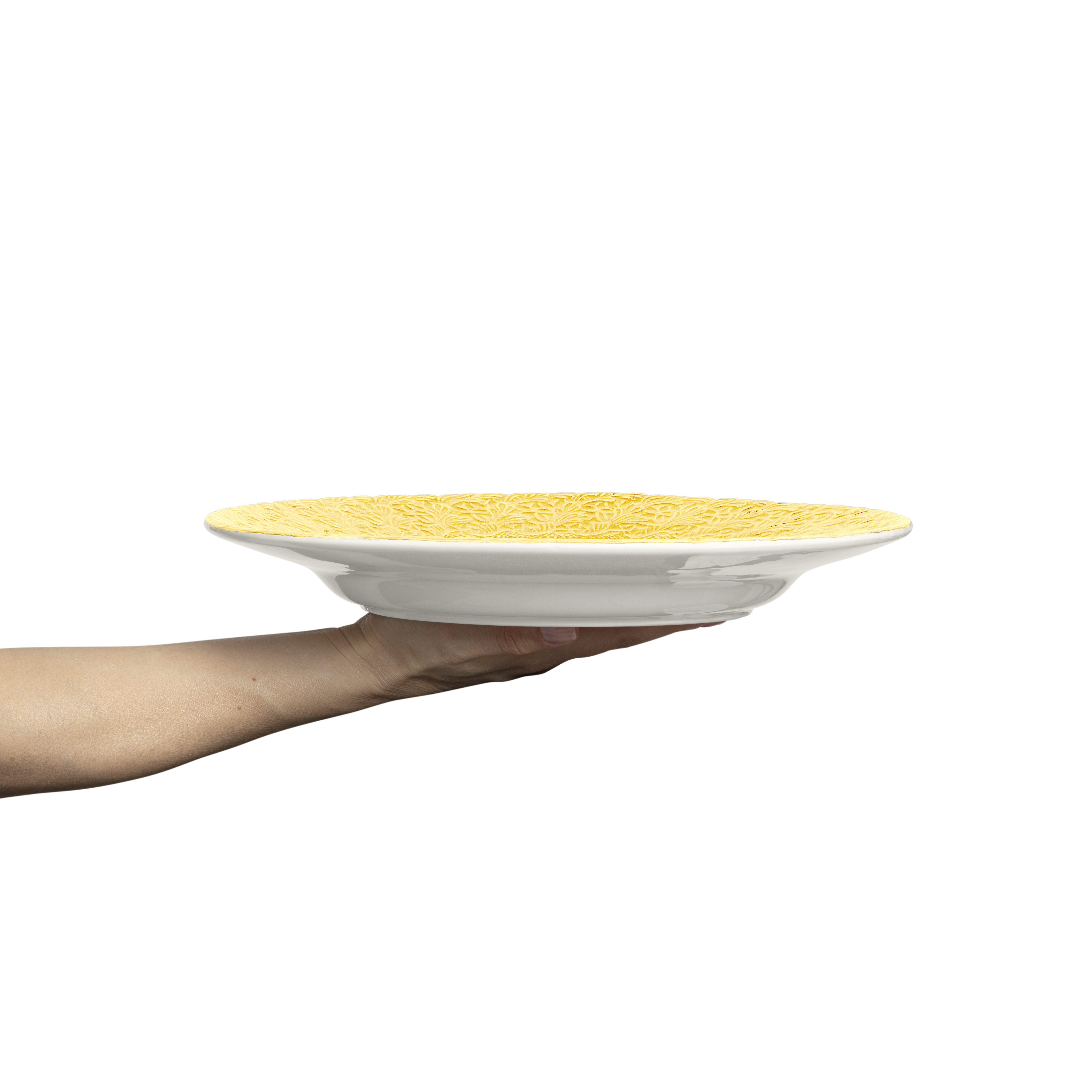 Lace Plate 32 cm Yellow