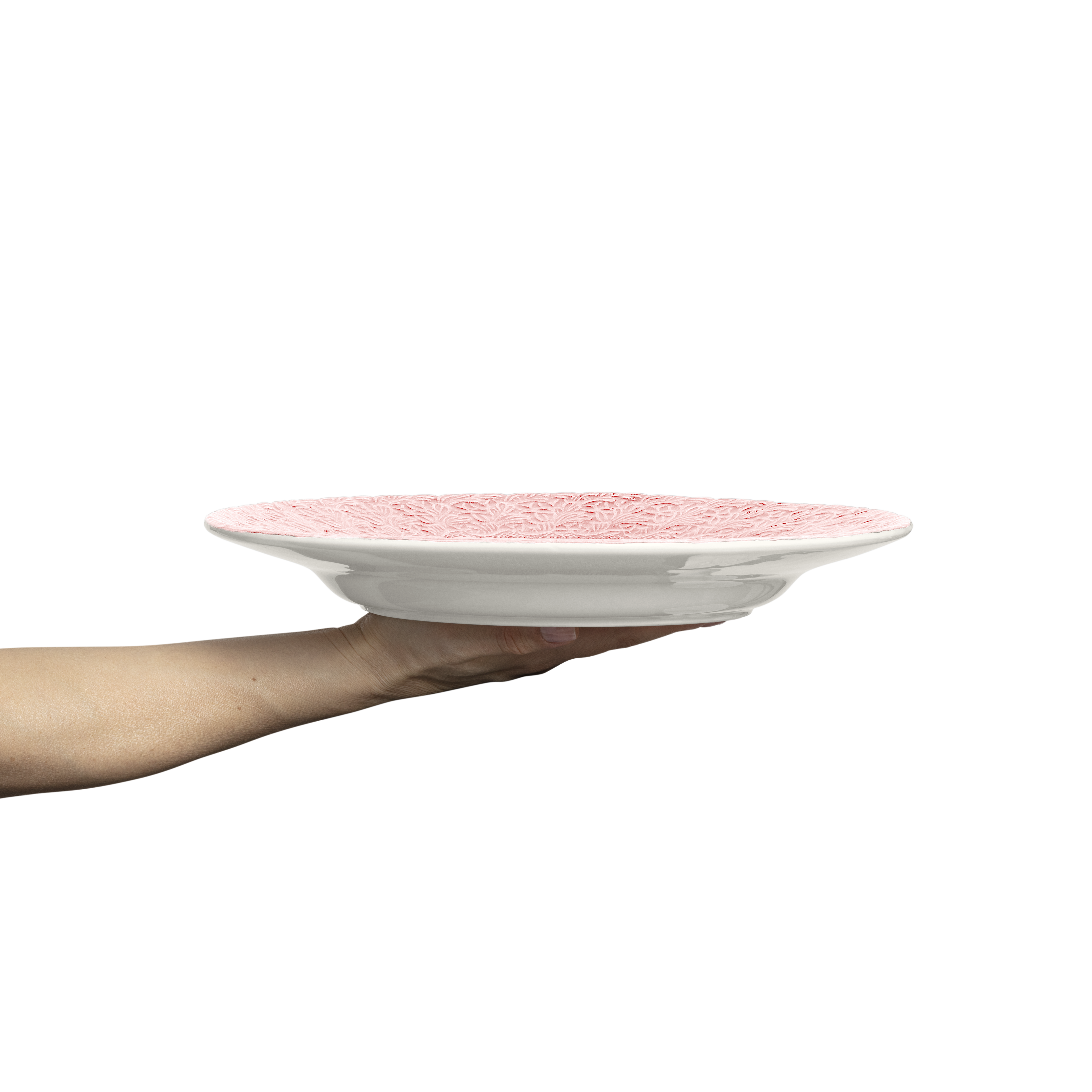 Lace Plate 32 cm Light Pink
