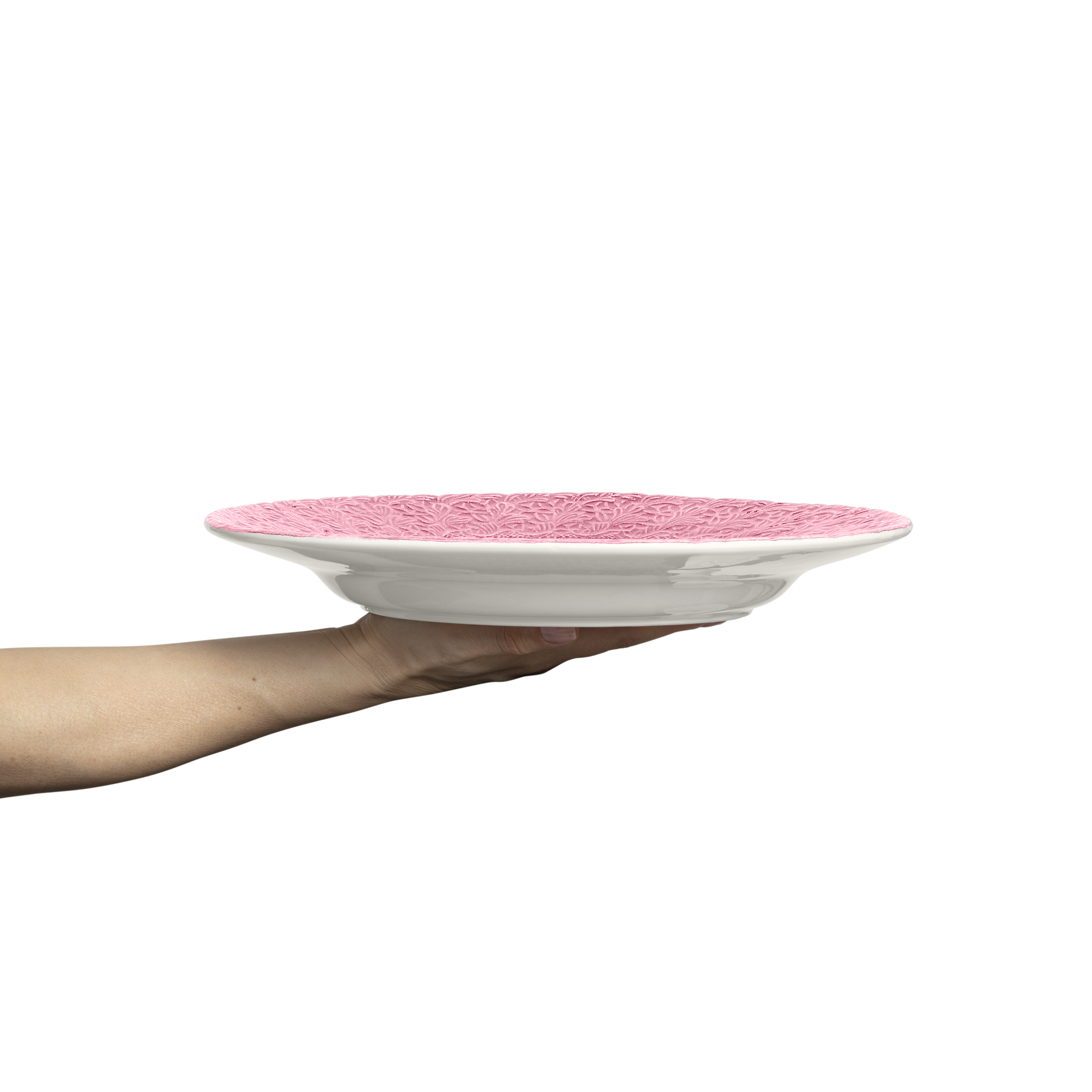 Lace Plate 32 cm Pink