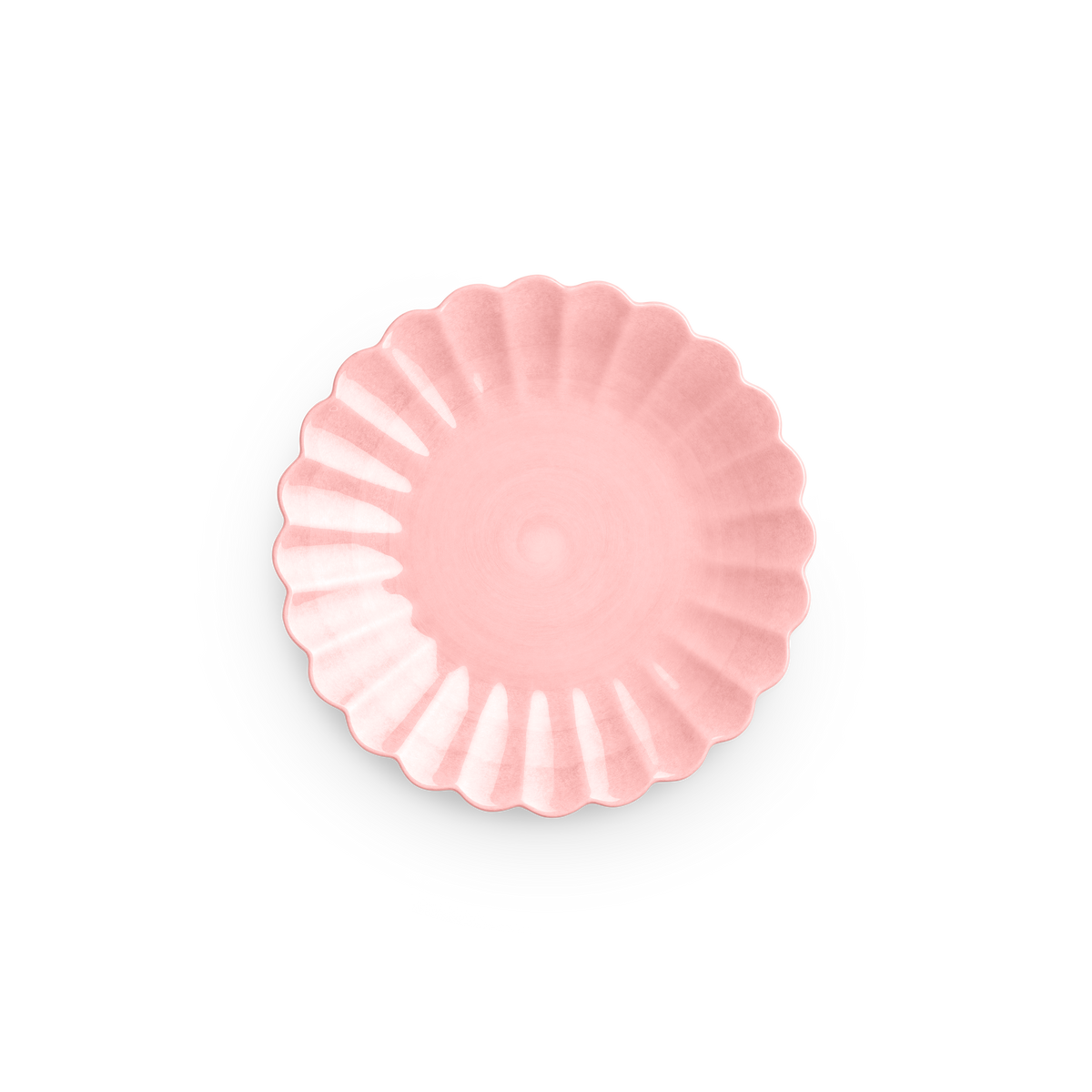 Pink decorative plate on a white background