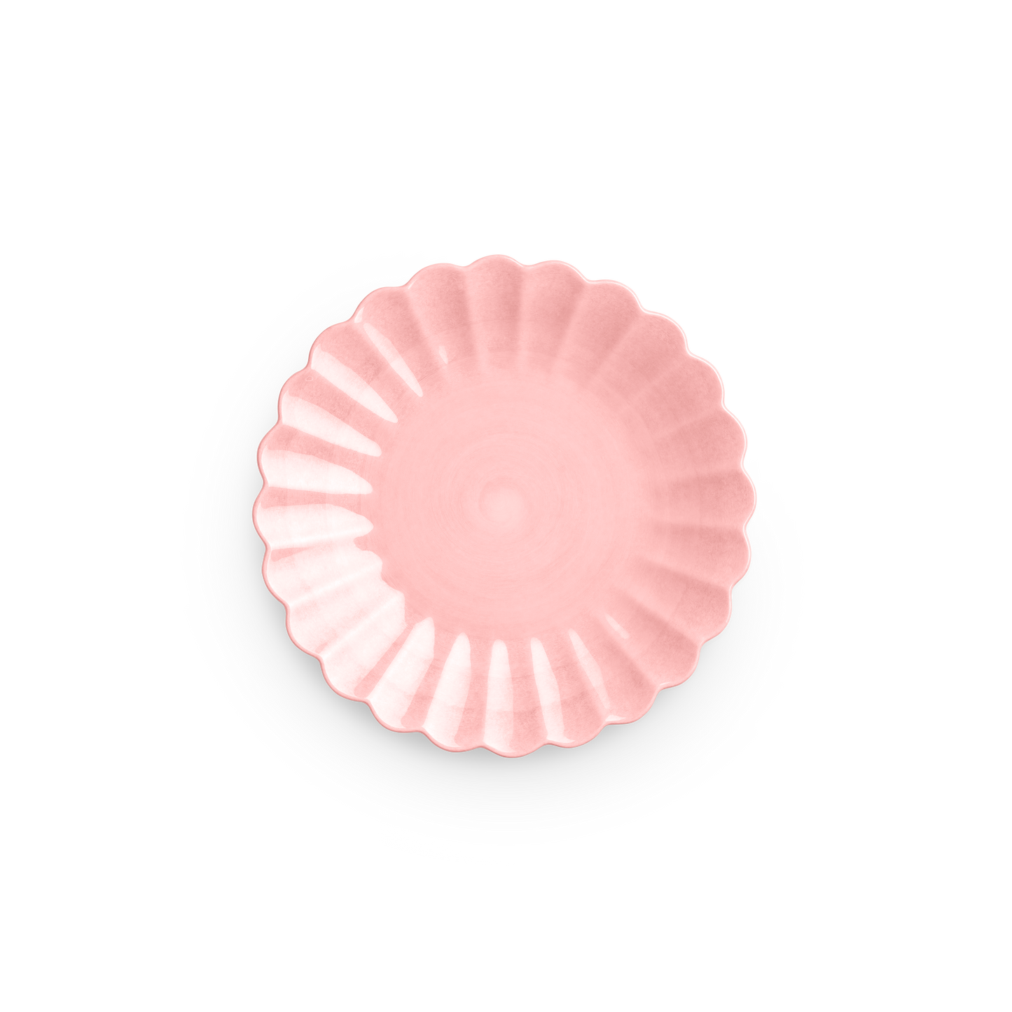 Pink decorative plate on a white background