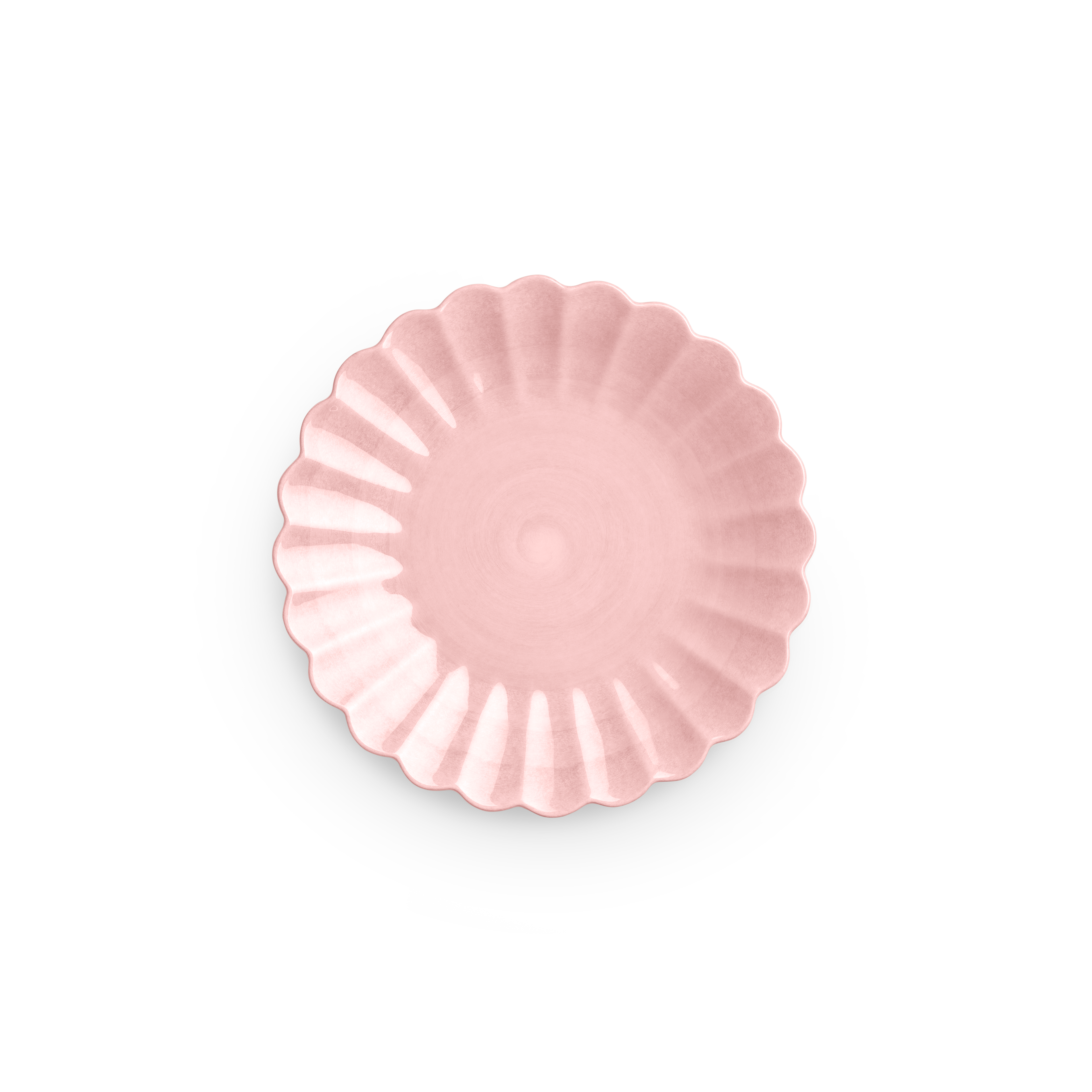 Pink decorative plate on a white background