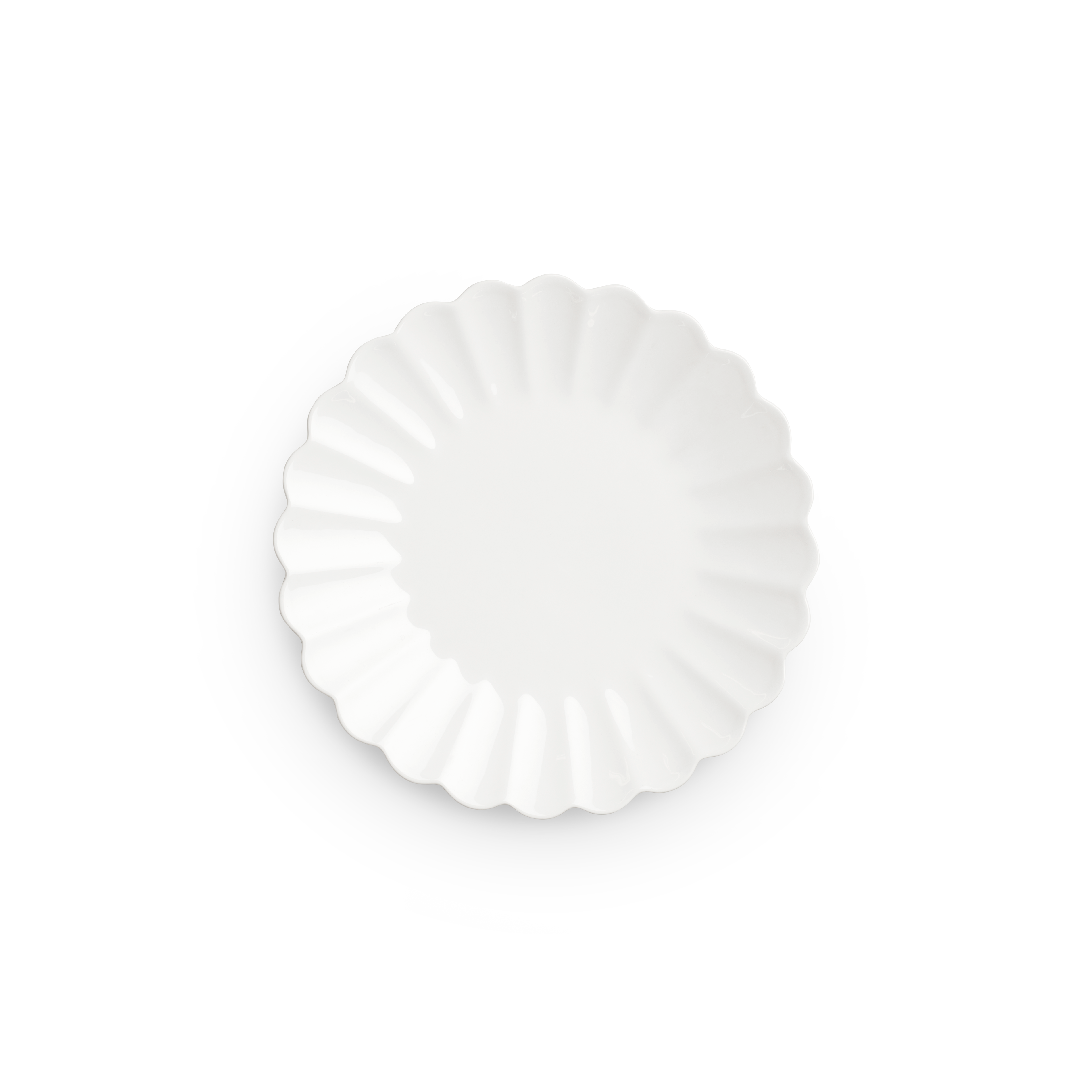 White decorative plate on a white background
