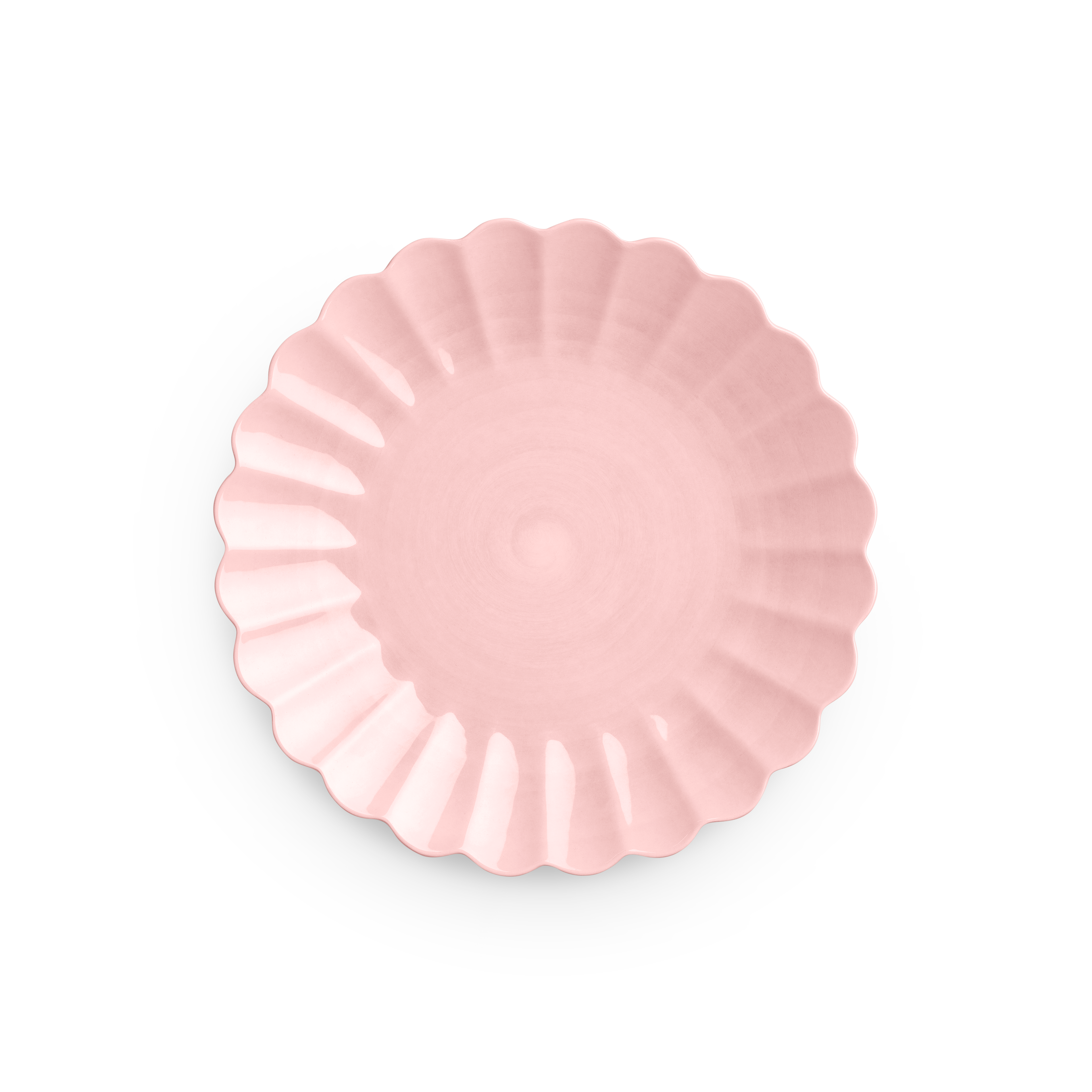 Pink decorative plate on a white background