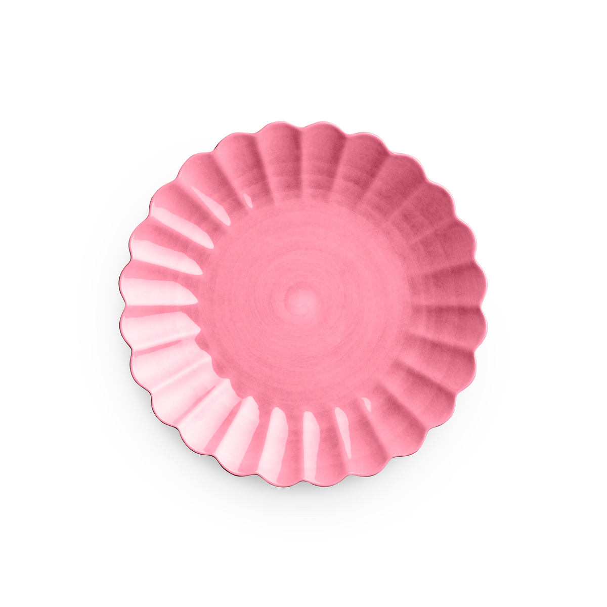 Pink decorative plate on a white background