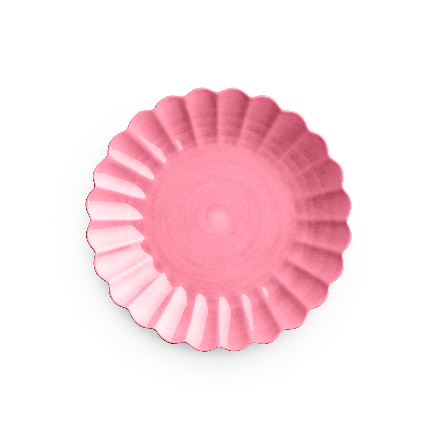 Pink decorative plate on a white background