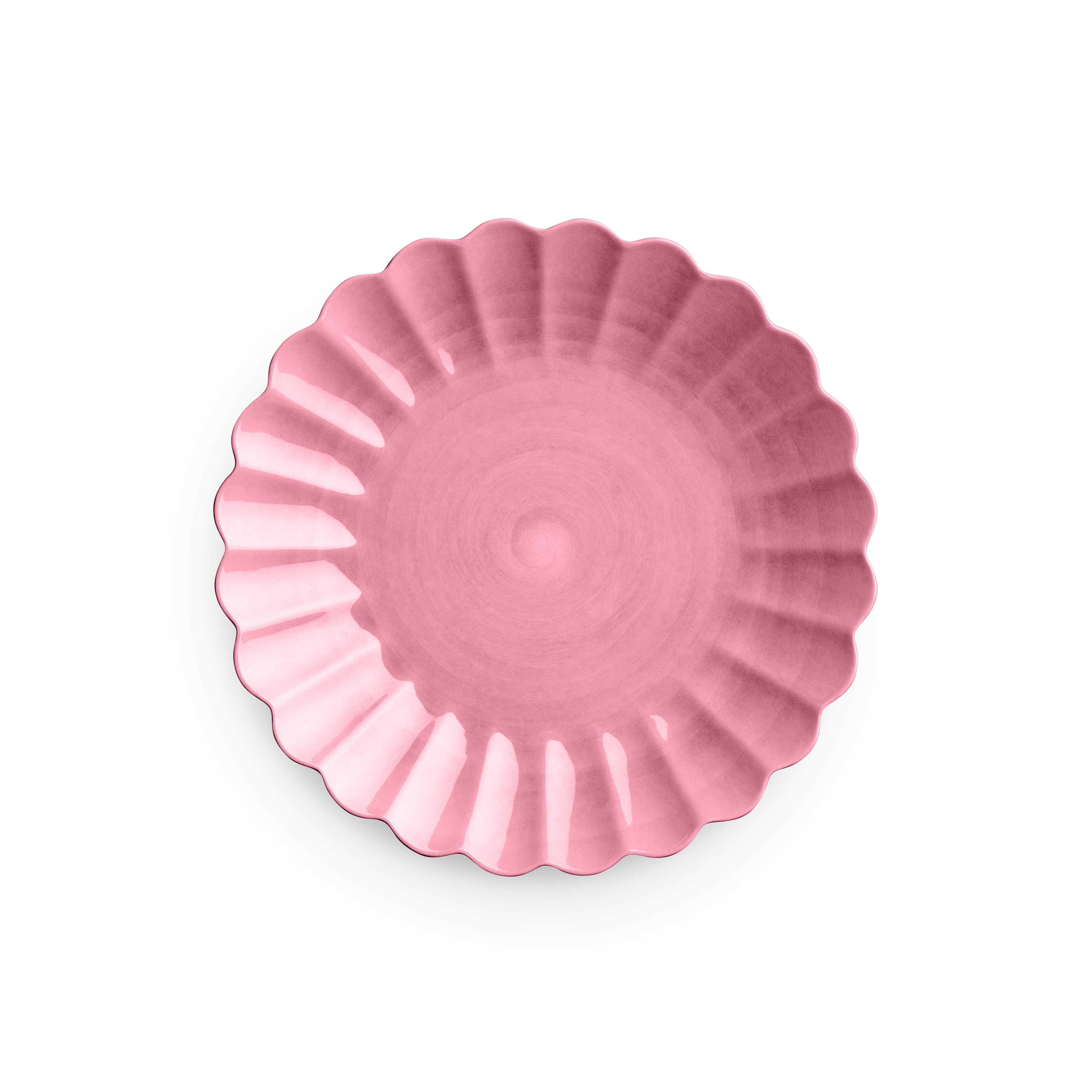 Pink decorative plate on a white background