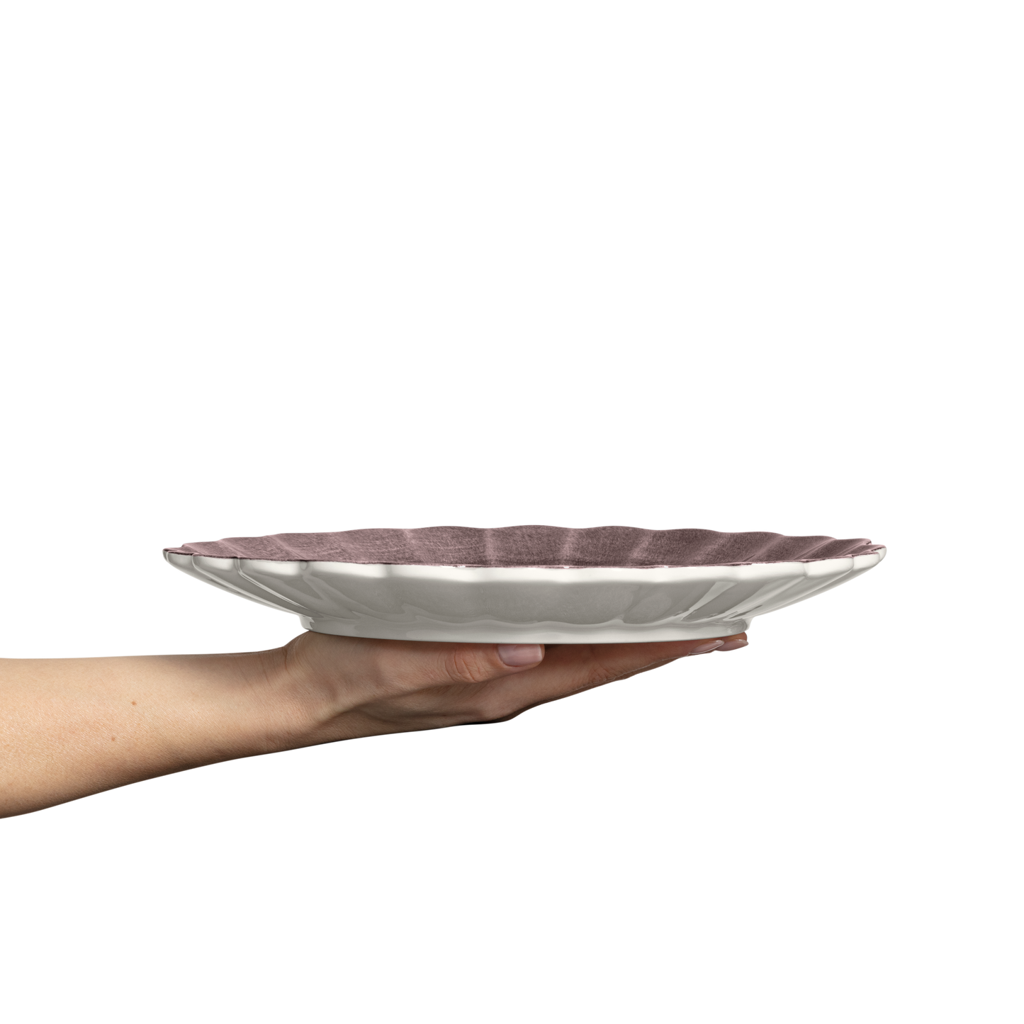 Oyster Plate 28 cm Plum
