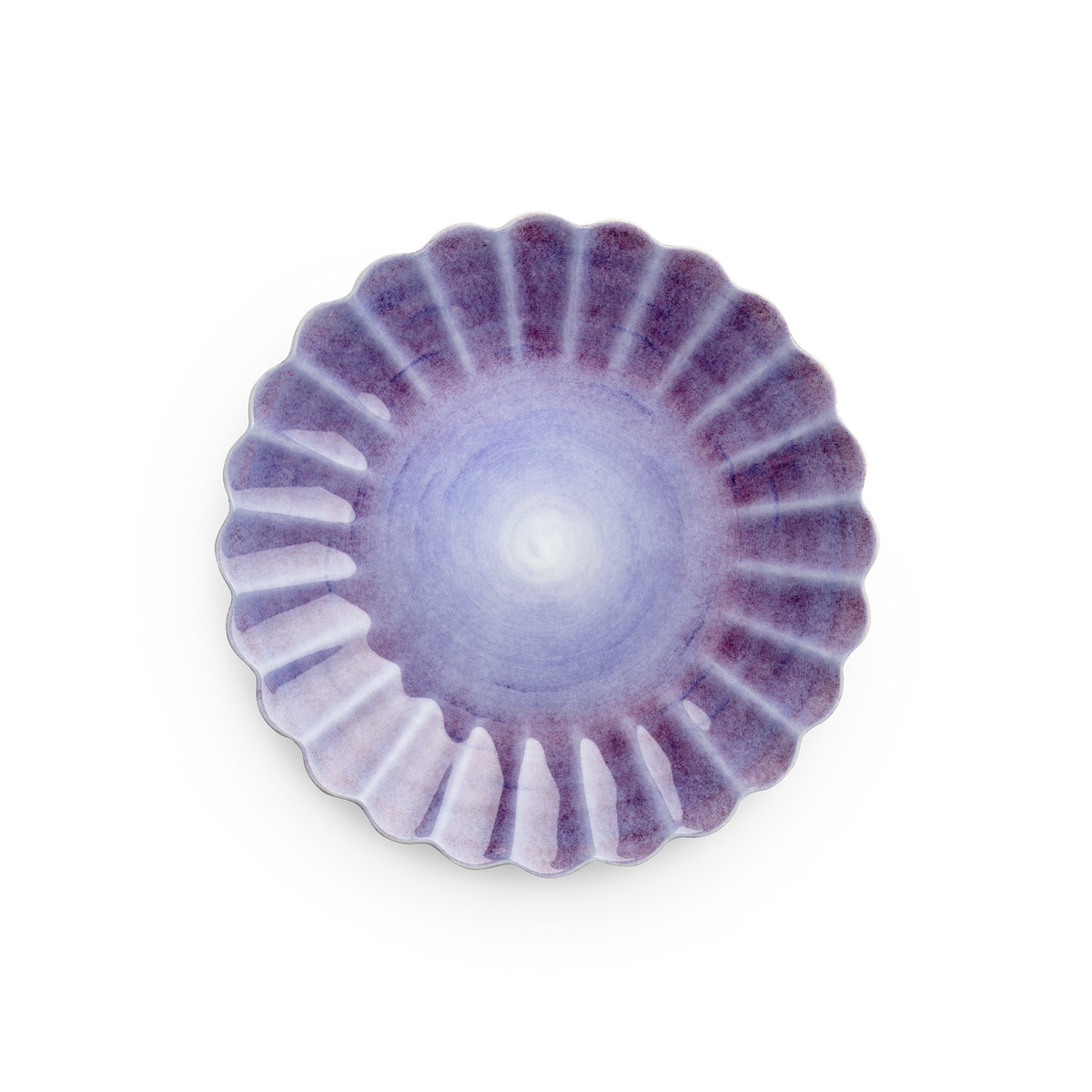 Decorative purple shell on a white background