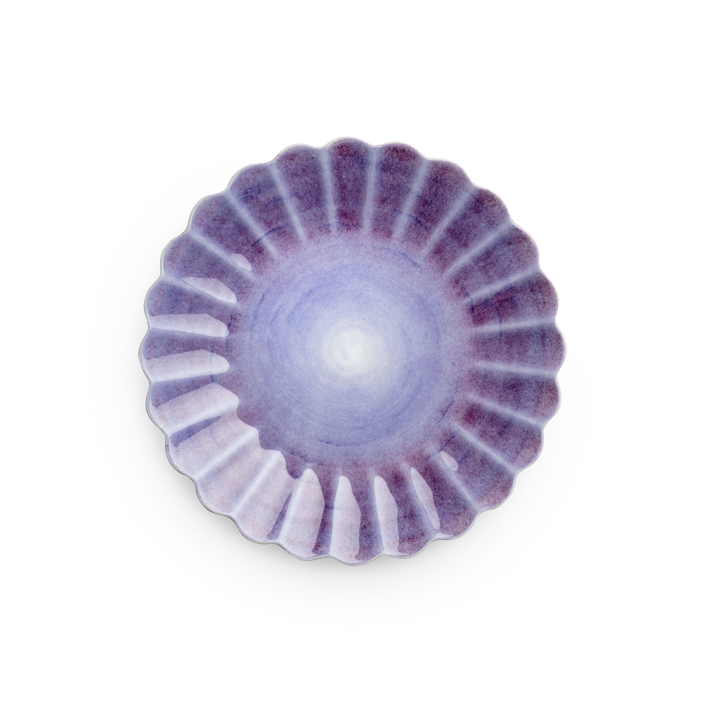 Decorative purple shell on a white background
