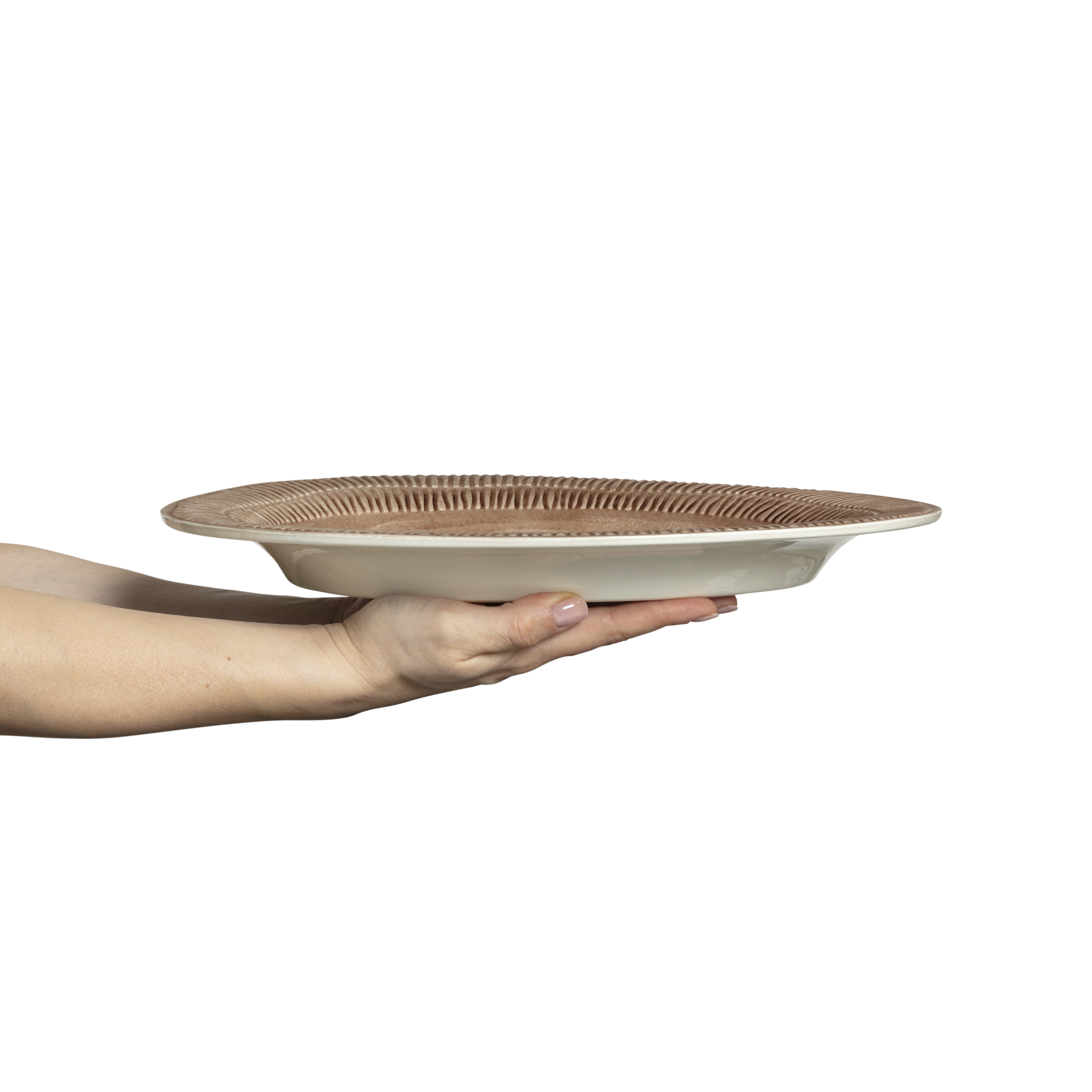 Stripes Platter 35 x 30 cm Cinnamon