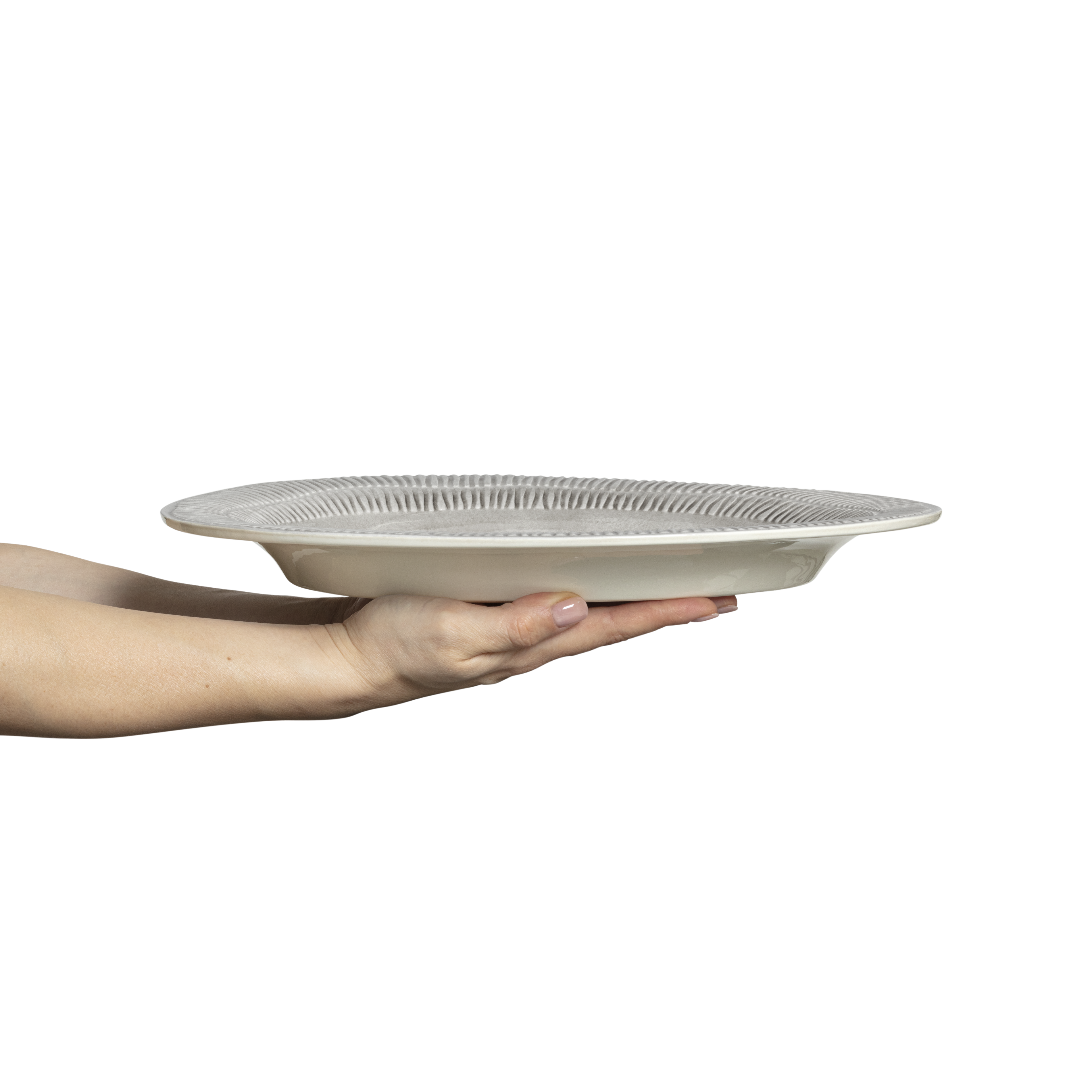 Stripes Platter 35 x 30 cm Grey