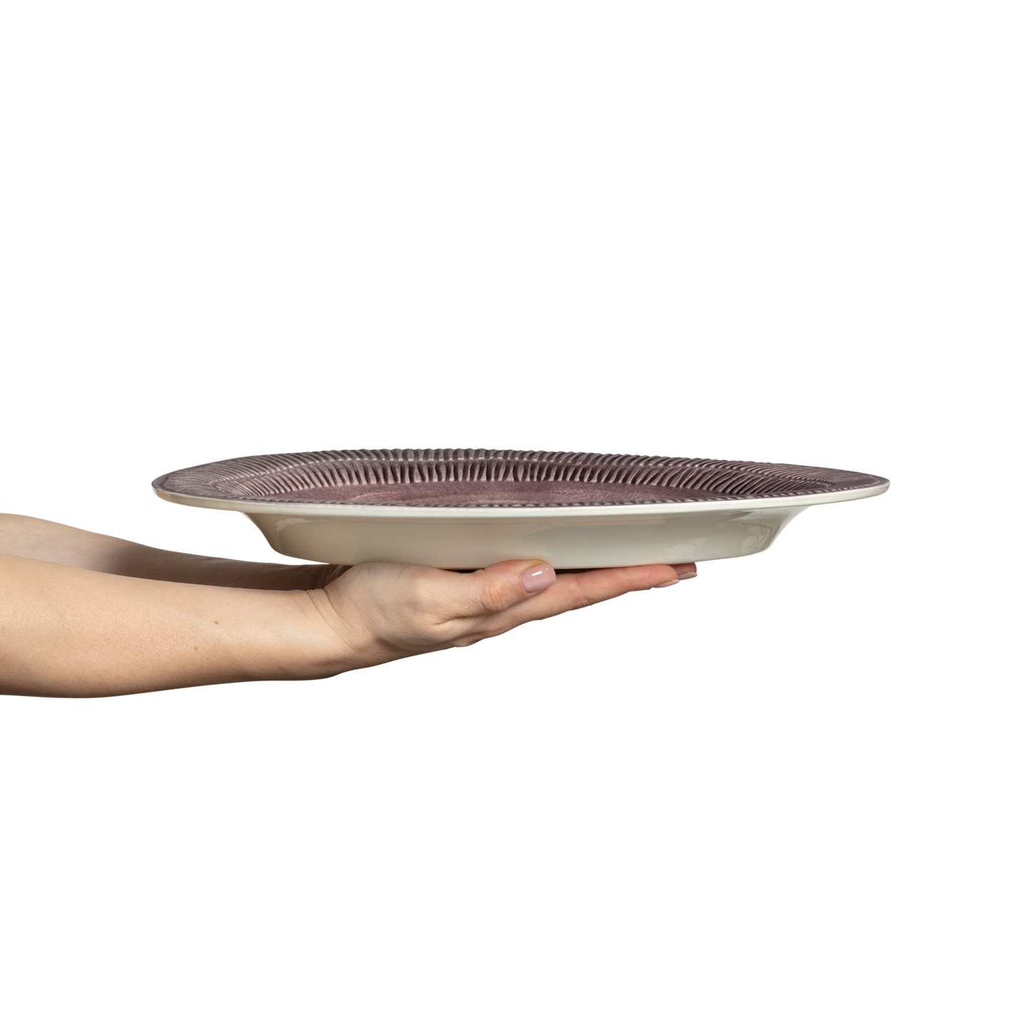 Stripes Platter 35 x 30 cm Plum