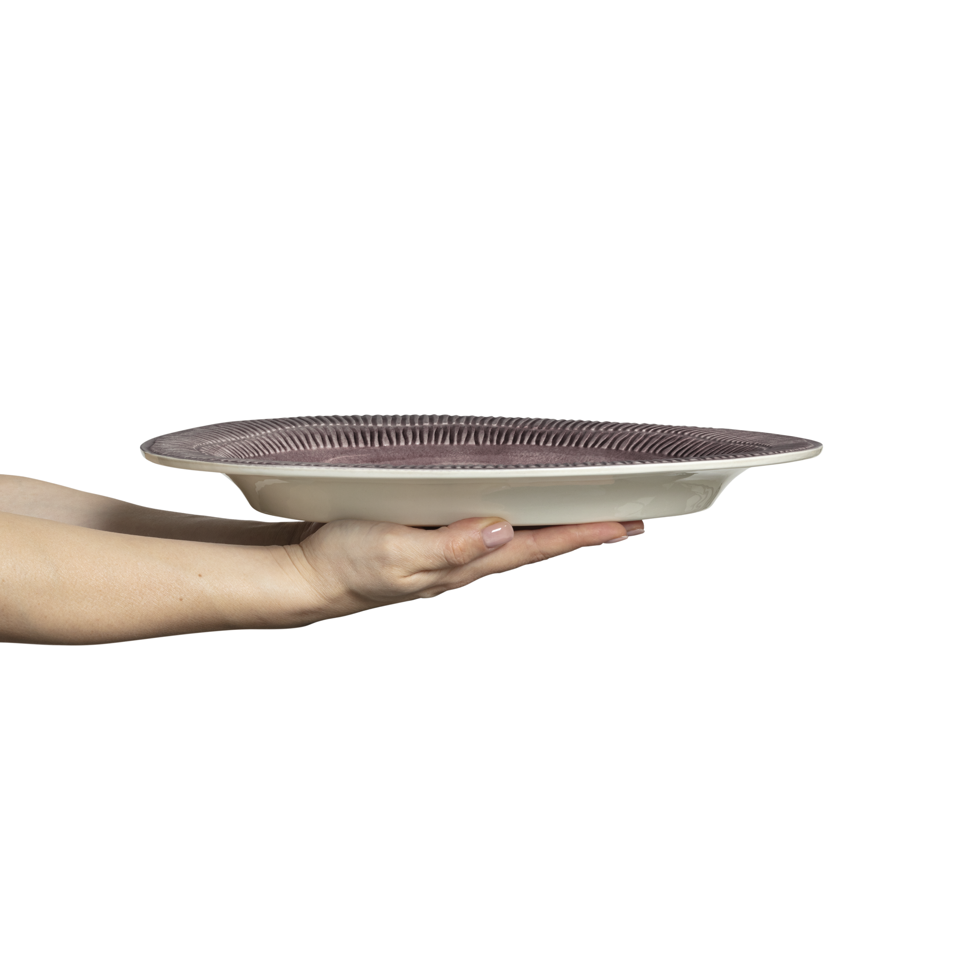 Stripes Platter 35 x 30 cm Plum