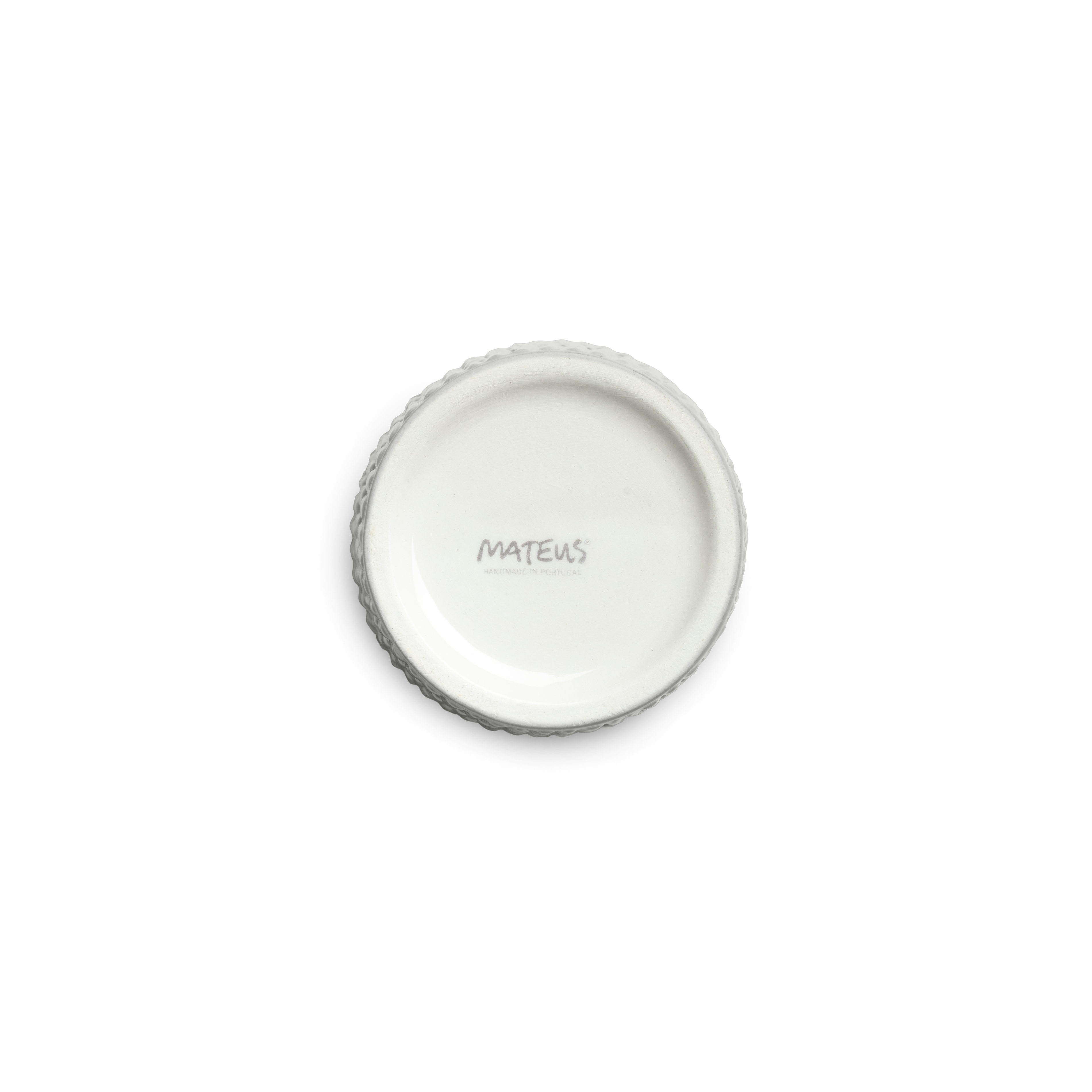 grey mug bottom with 'MATEUS' branding on a white background