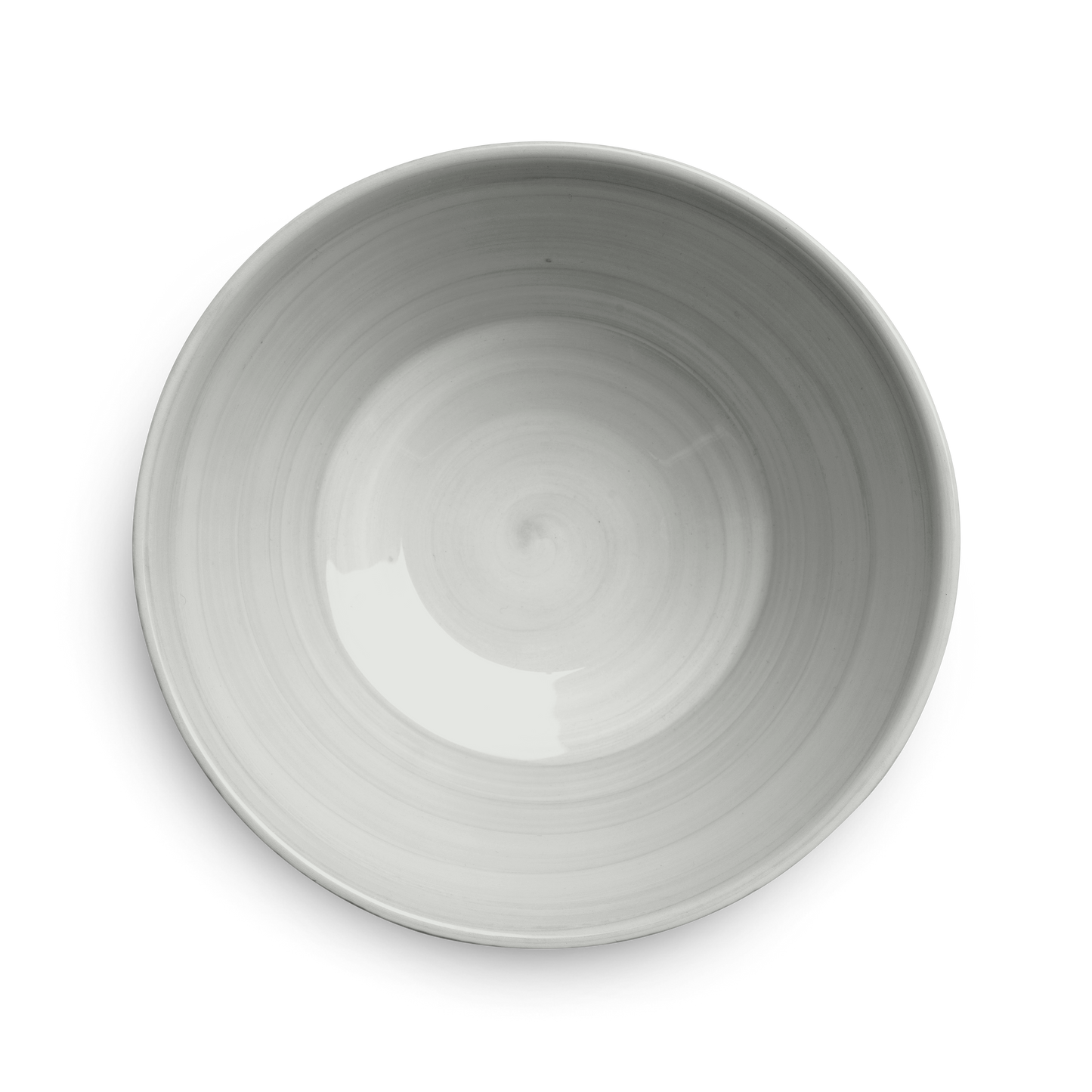 Grey ceramic bowl on a white background