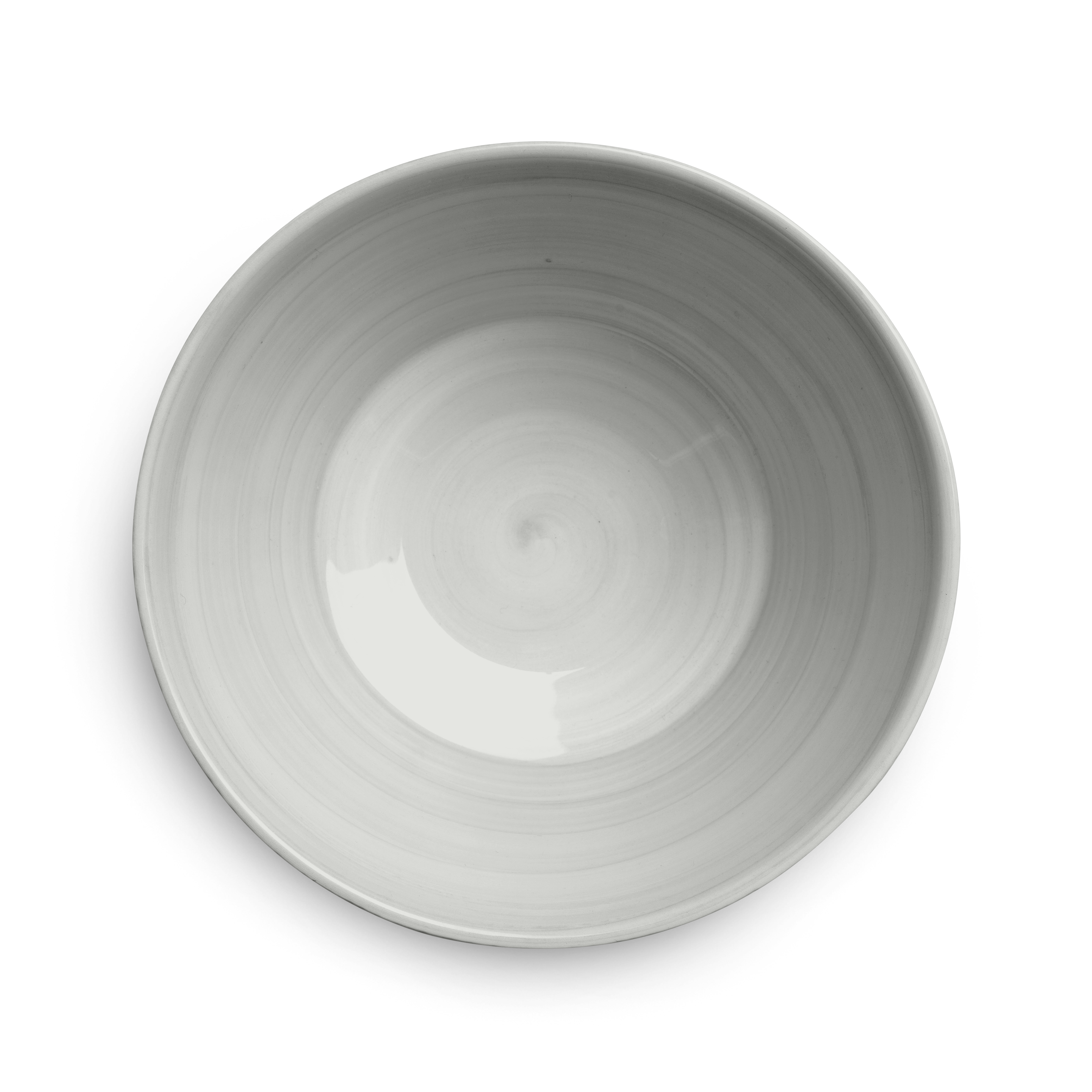 Grey ceramic bowl on a white background