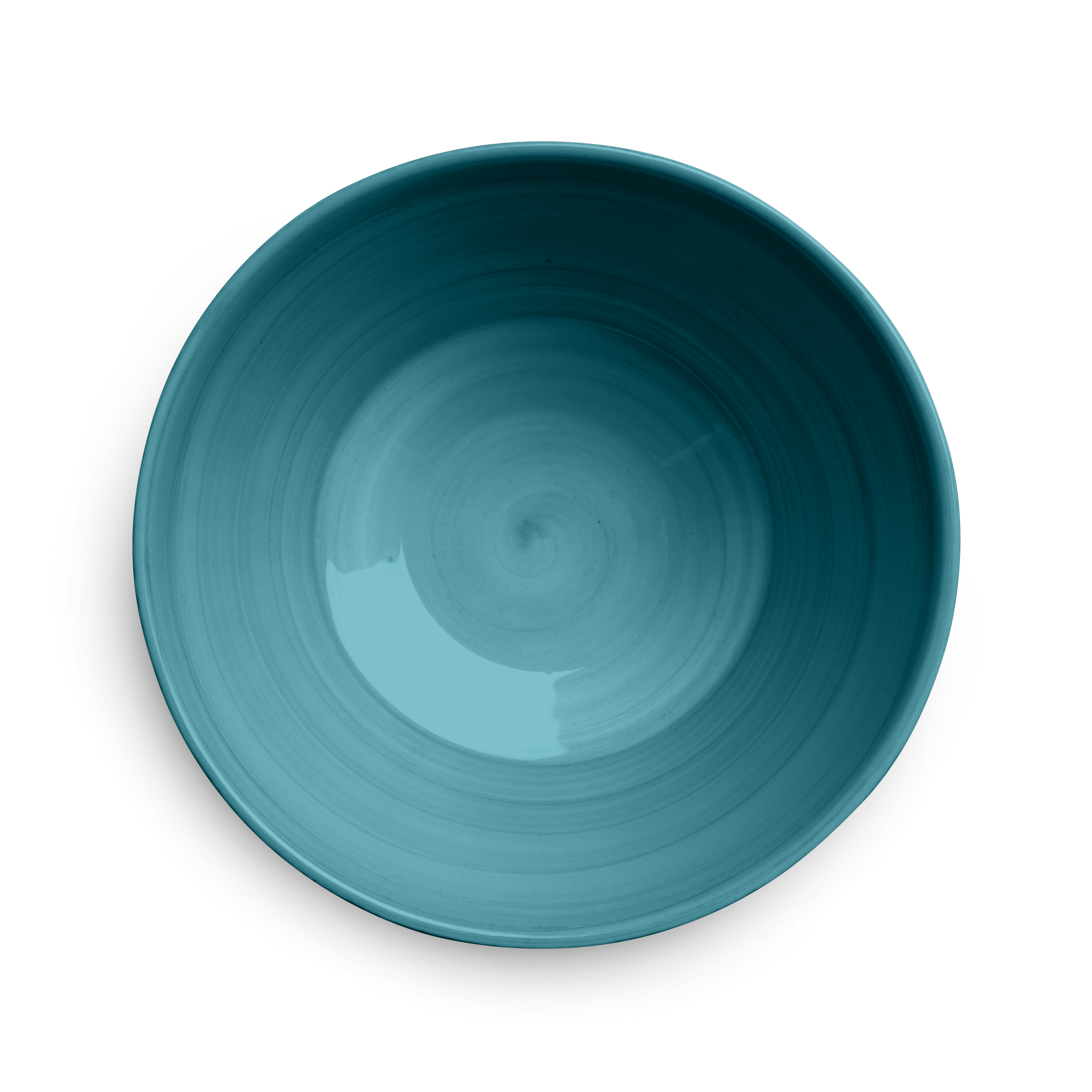 Blue ceramic bowl on a white background
