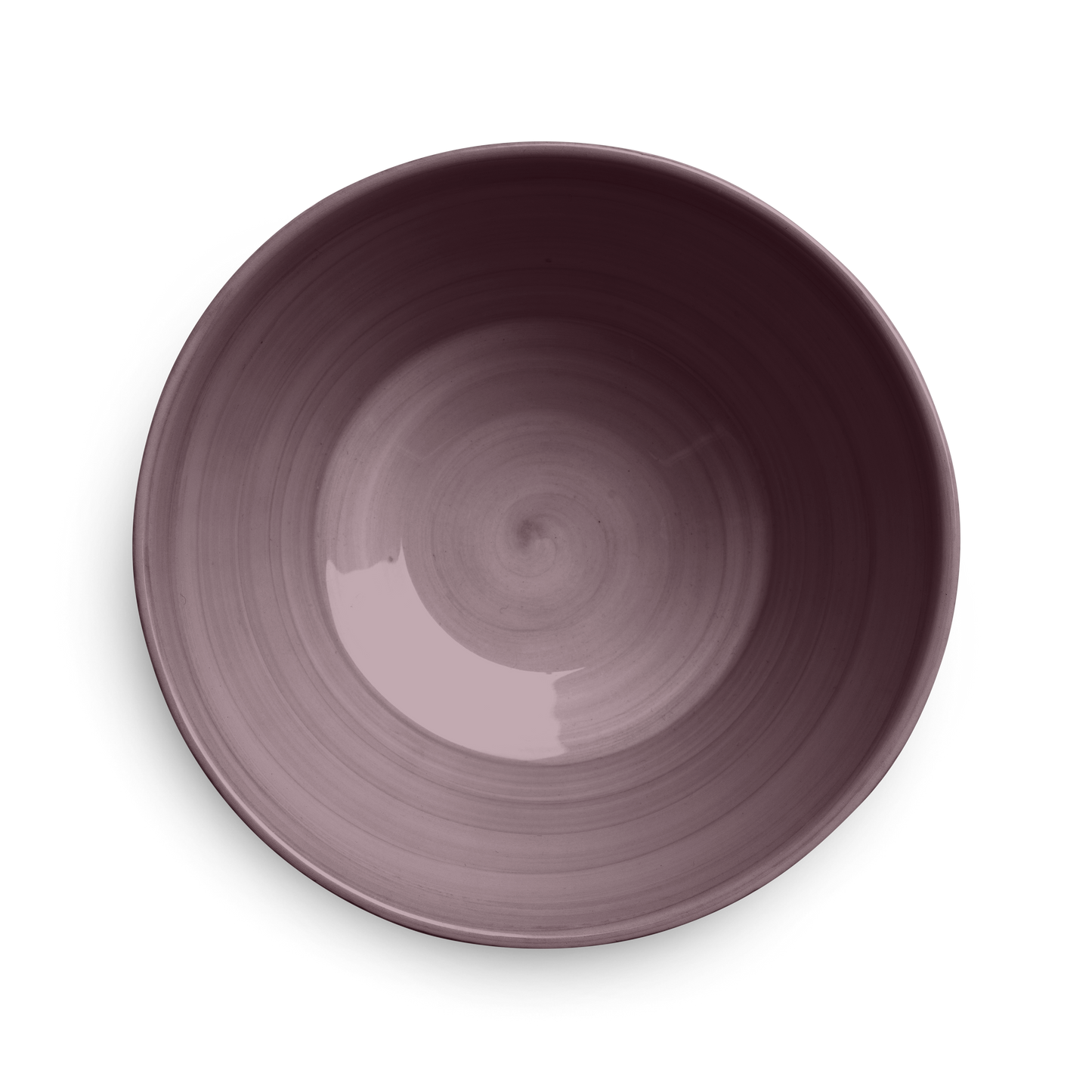 Plum ceramic bowl on a white background