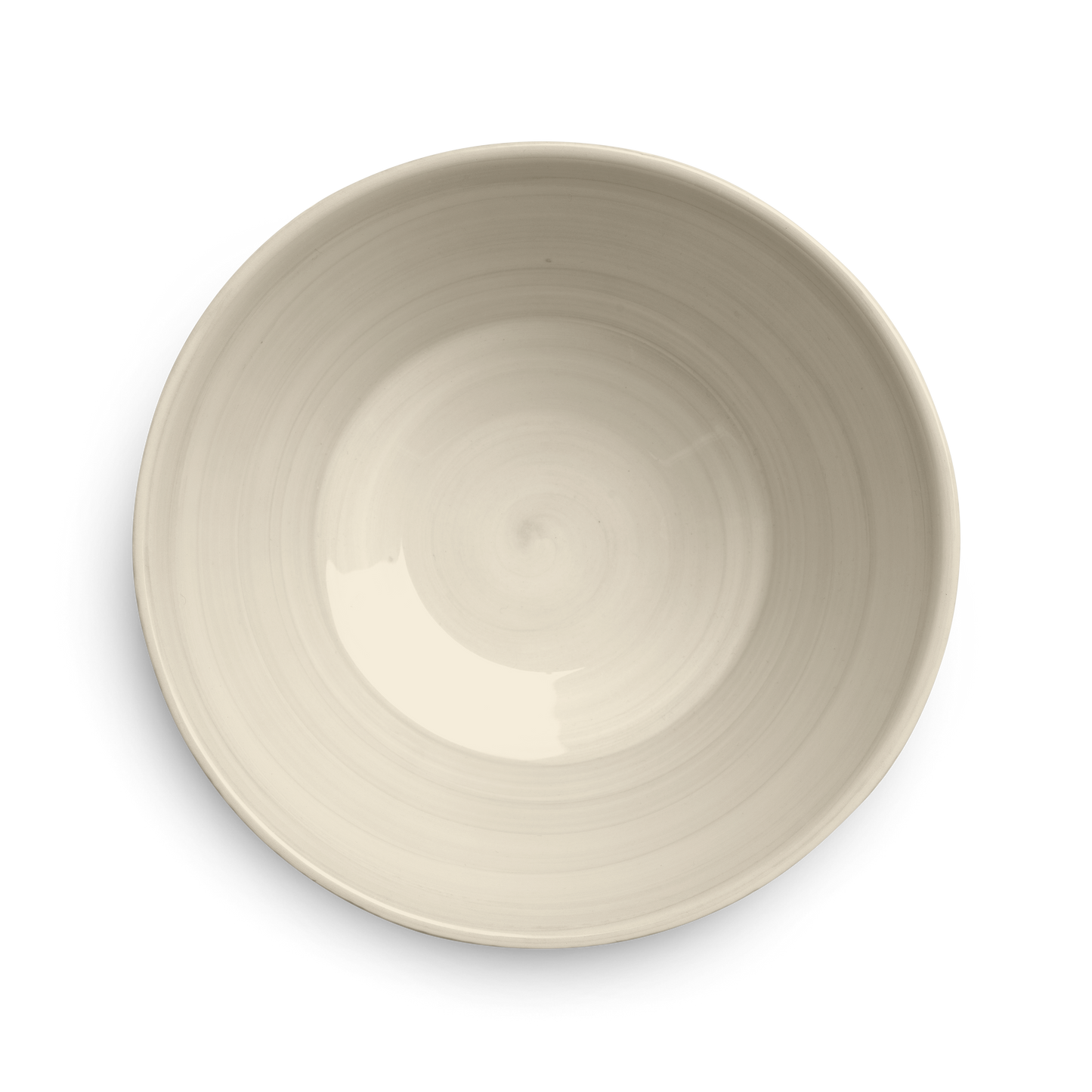 Beige ceramic bowl on a white background