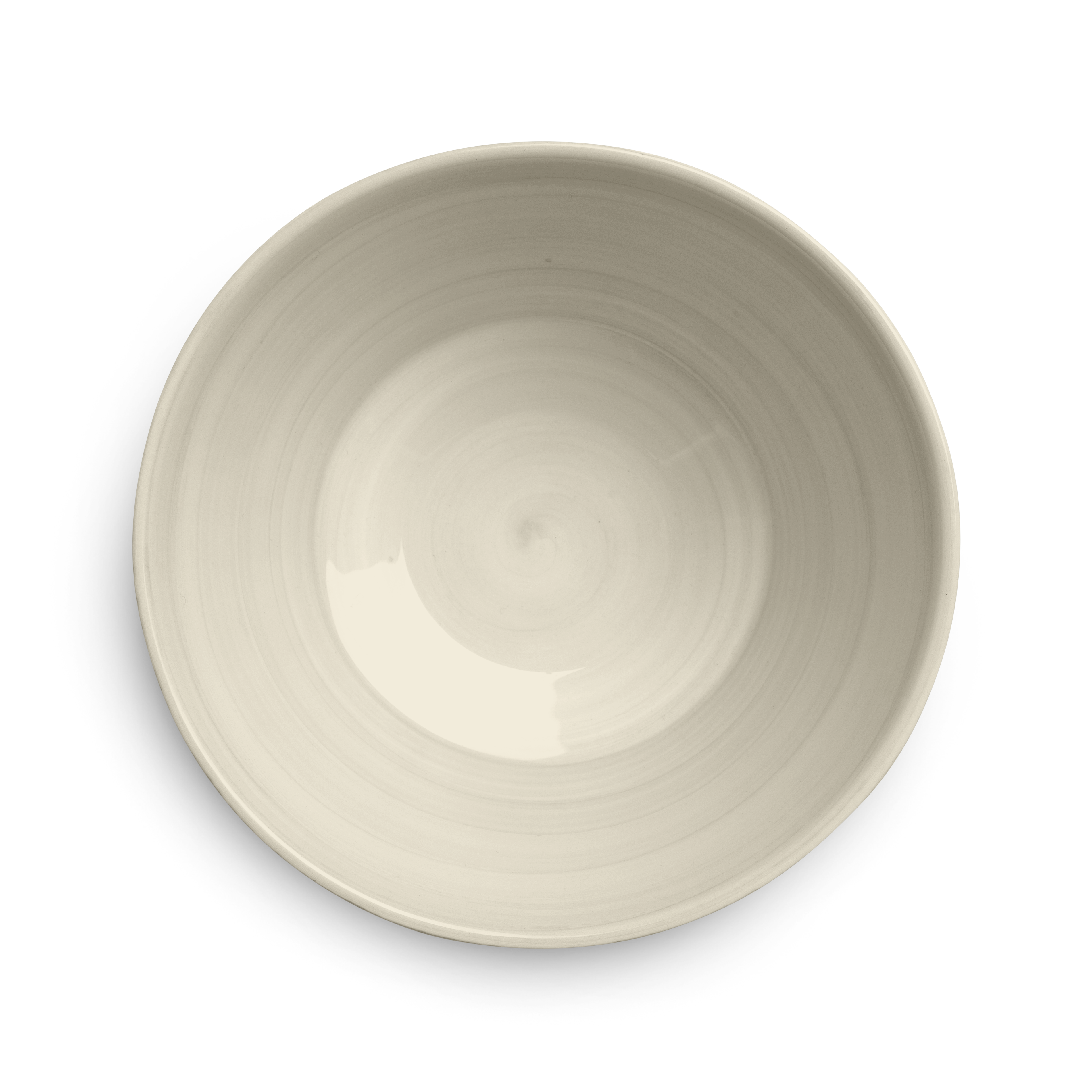 Beige ceramic bowl on a white background