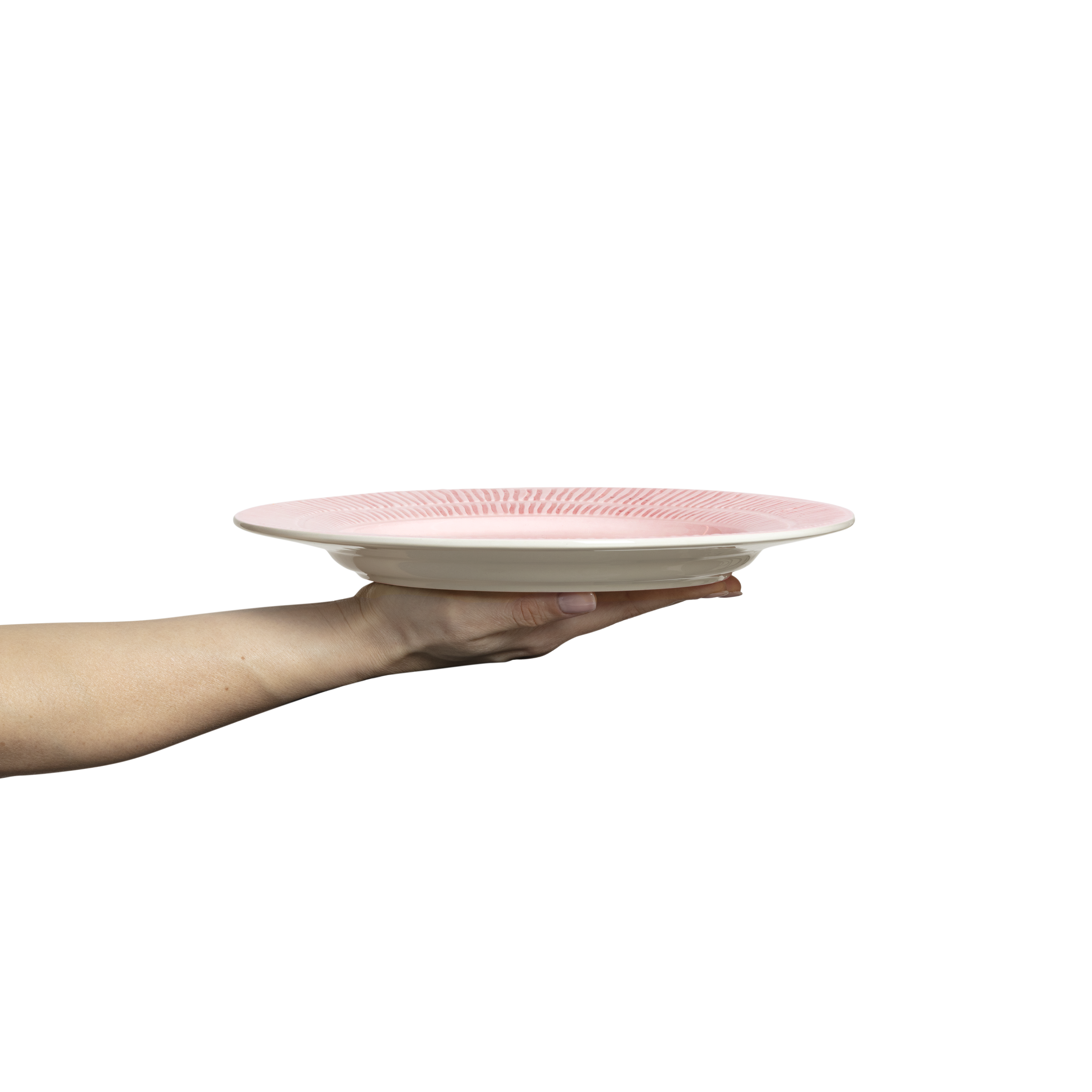 Stripes Plate 28 cm Light Pink