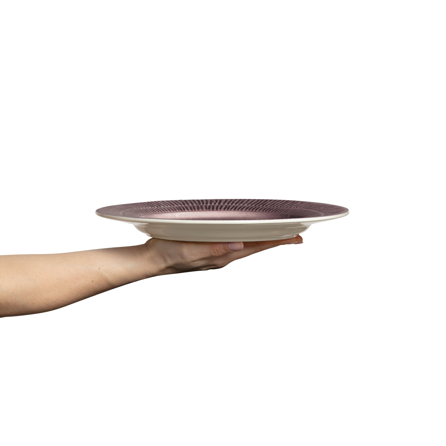 Stripes Plate 28 cm Plum