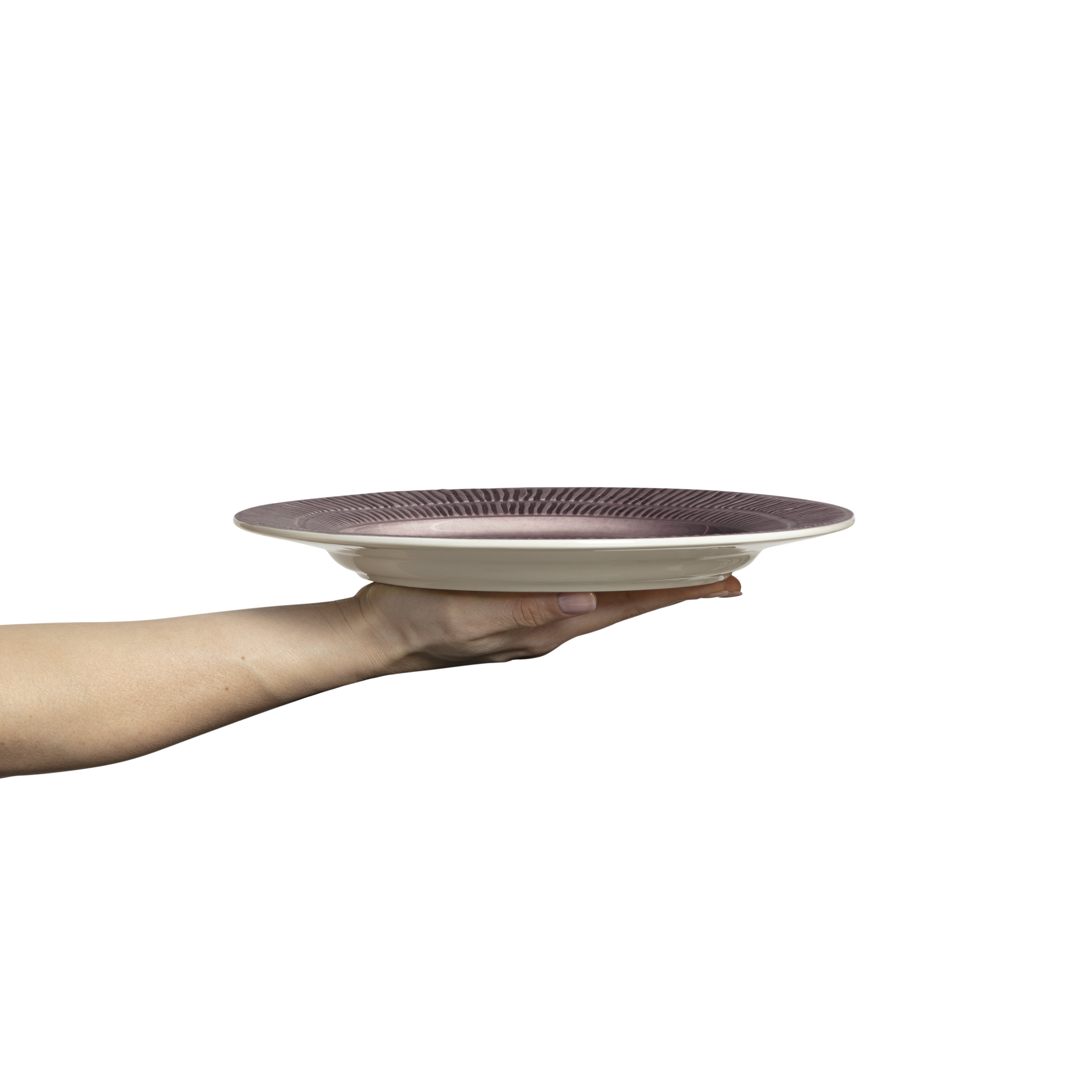 Stripes Plate 28 cm Plum