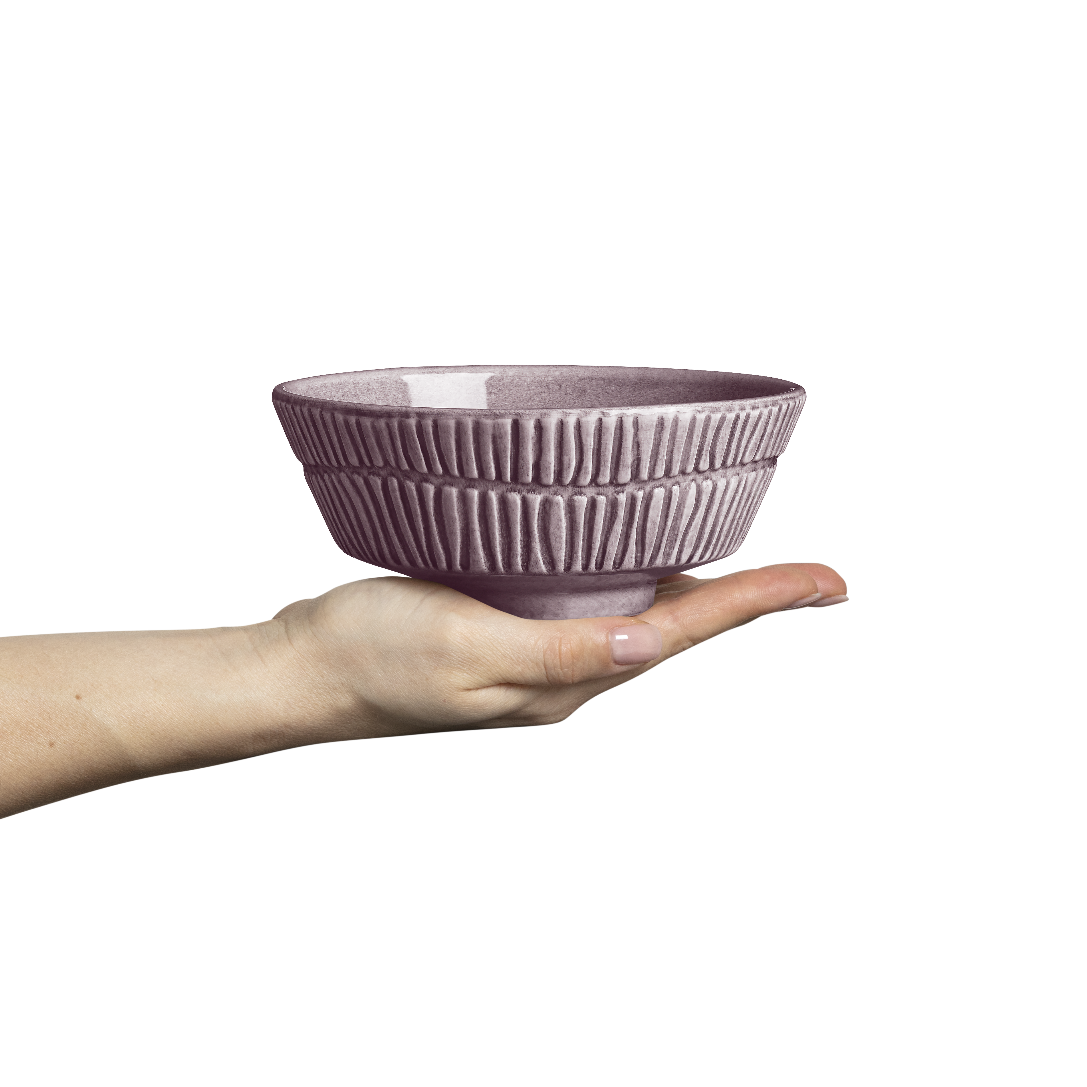 Stripes Bowl 15 cm / 50 cl Plum