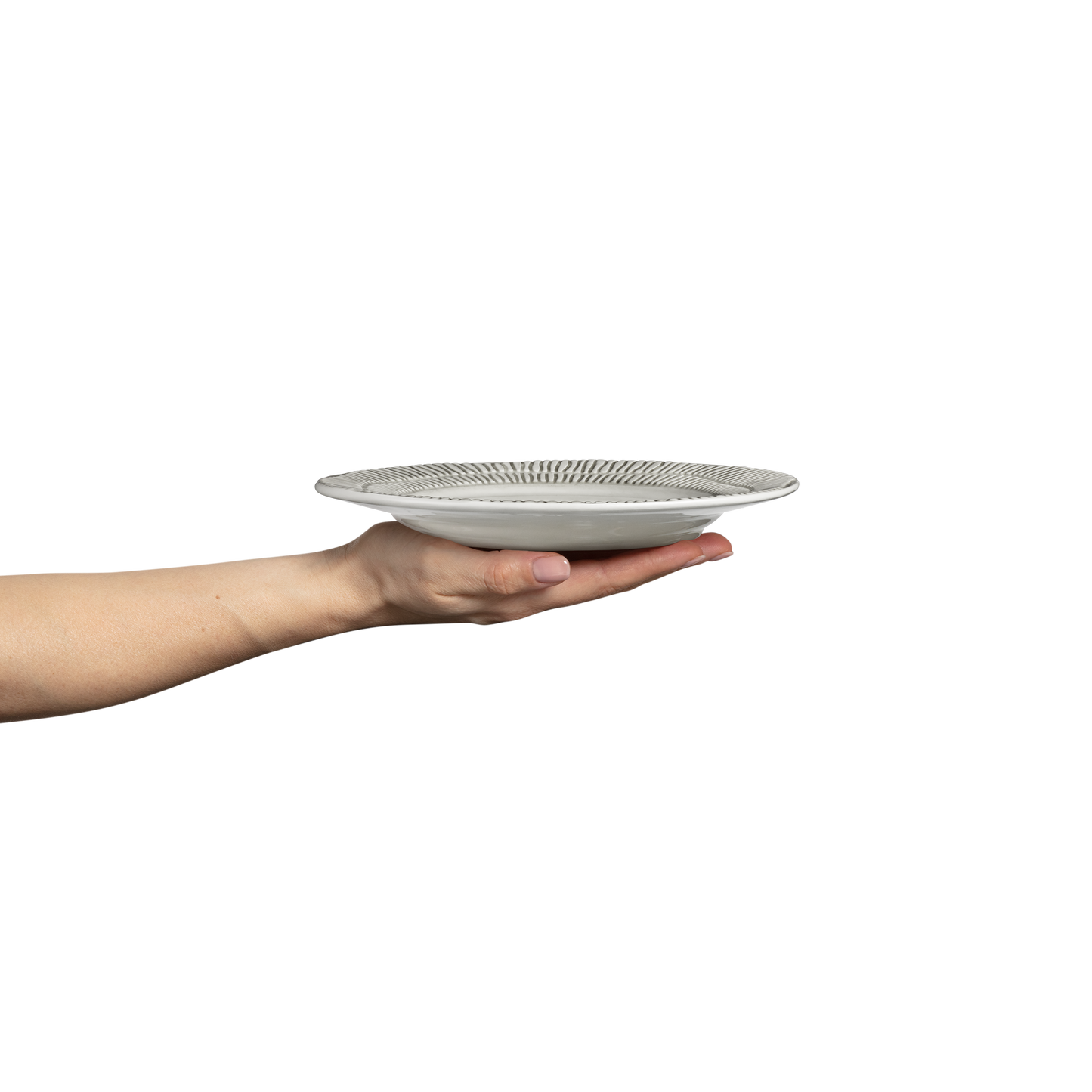 Stripes Plate 21 cm Grey