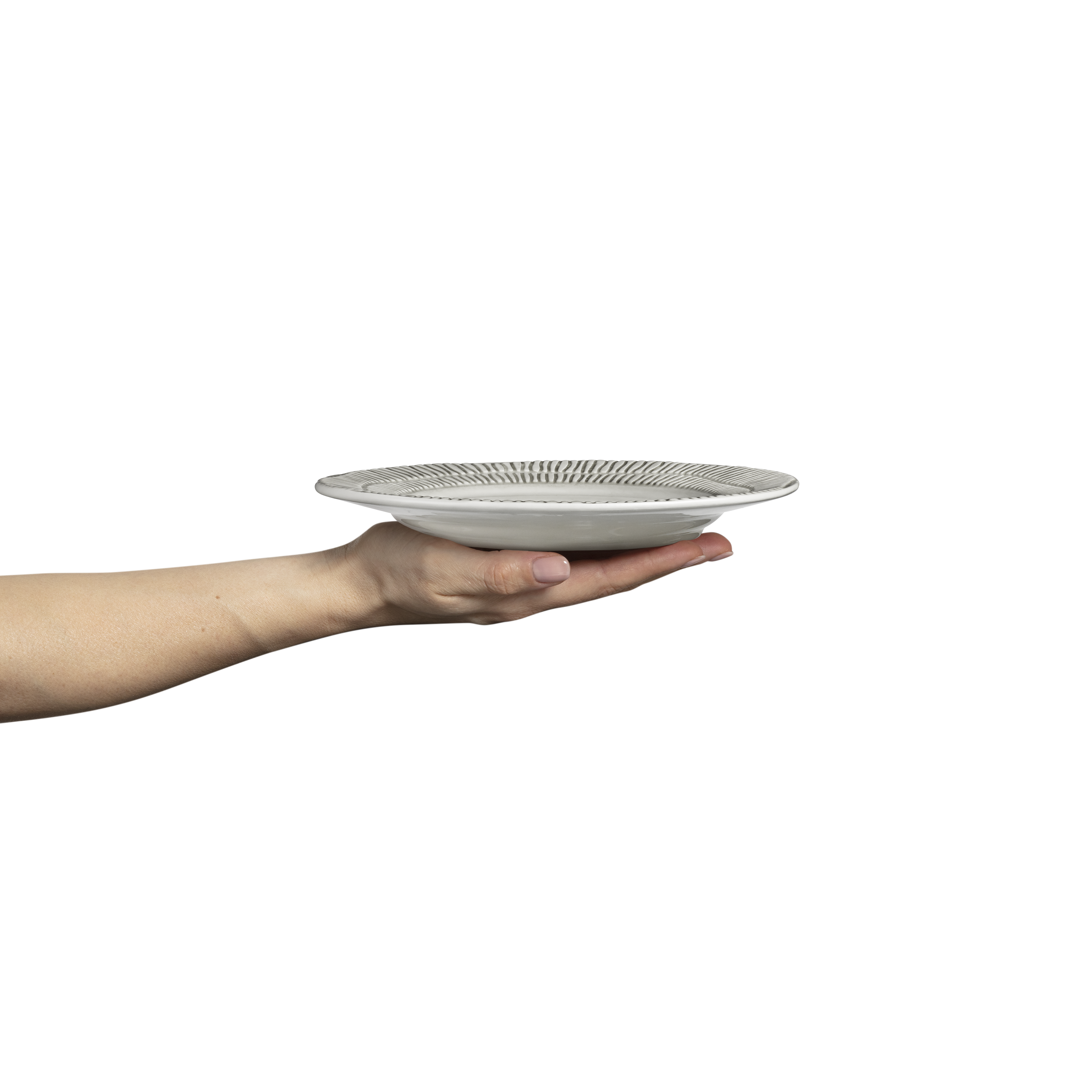 Stripes Plate 21 cm Grey