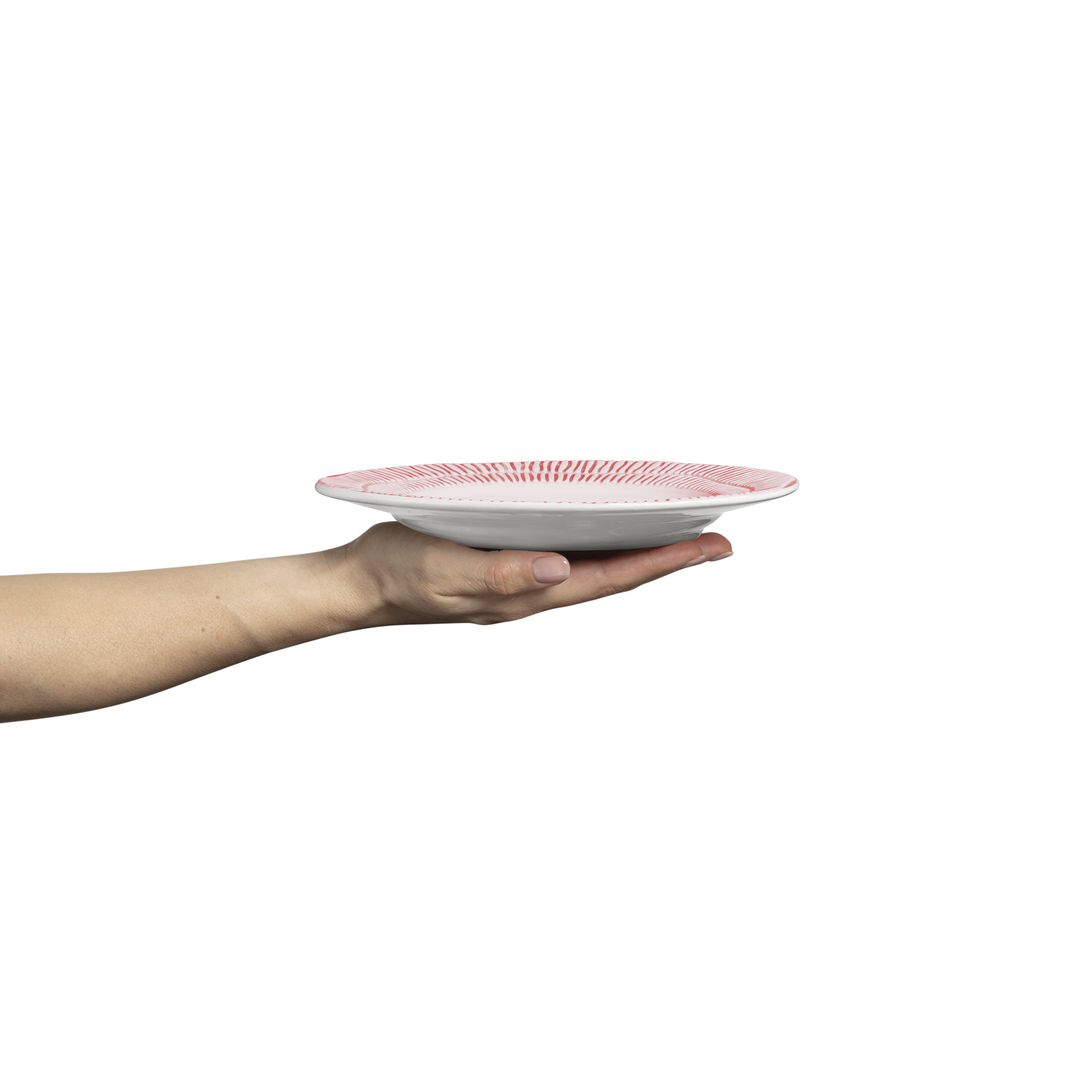 Stripes Plate 21 cm Light Pink