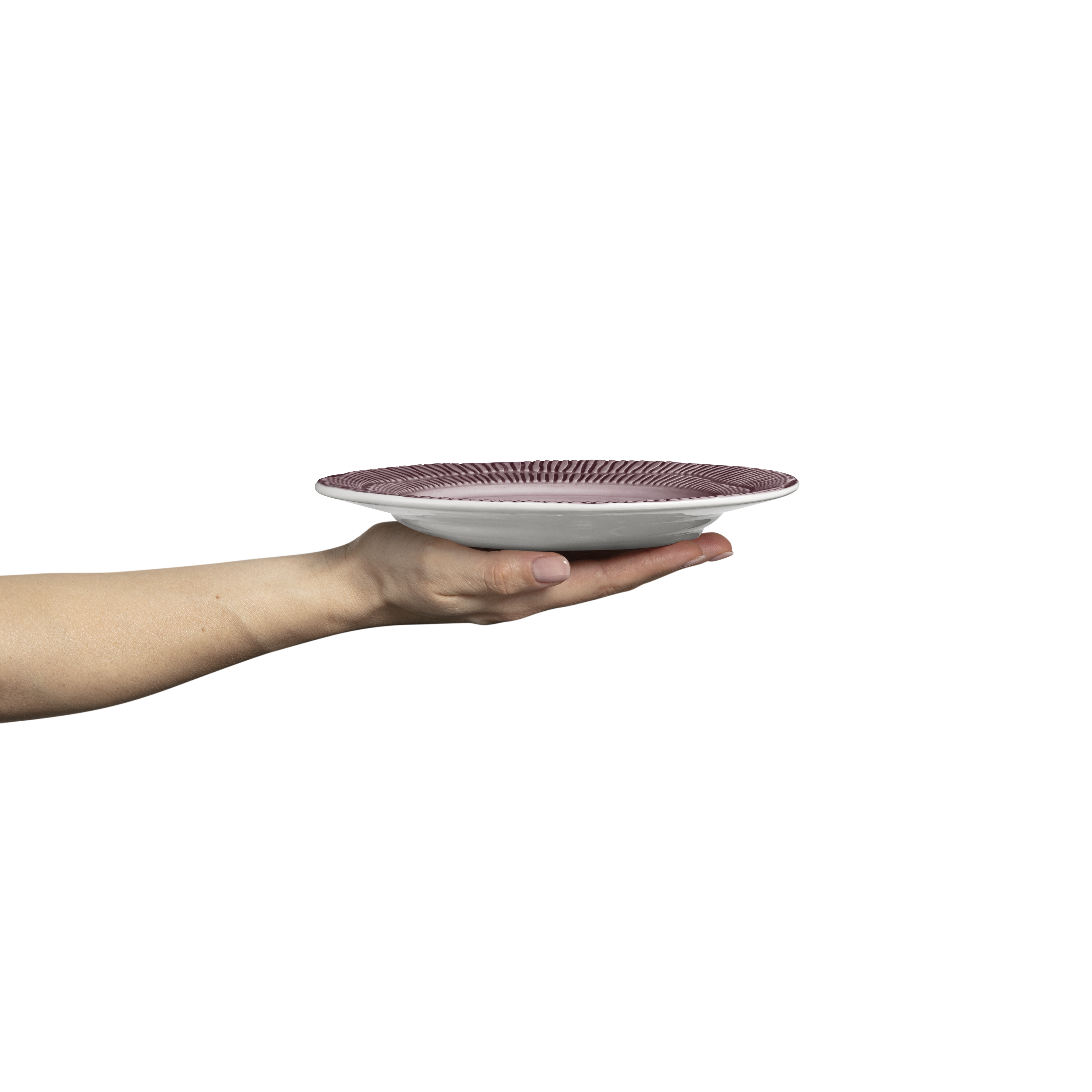 Stripes Plate 21 cm Plum